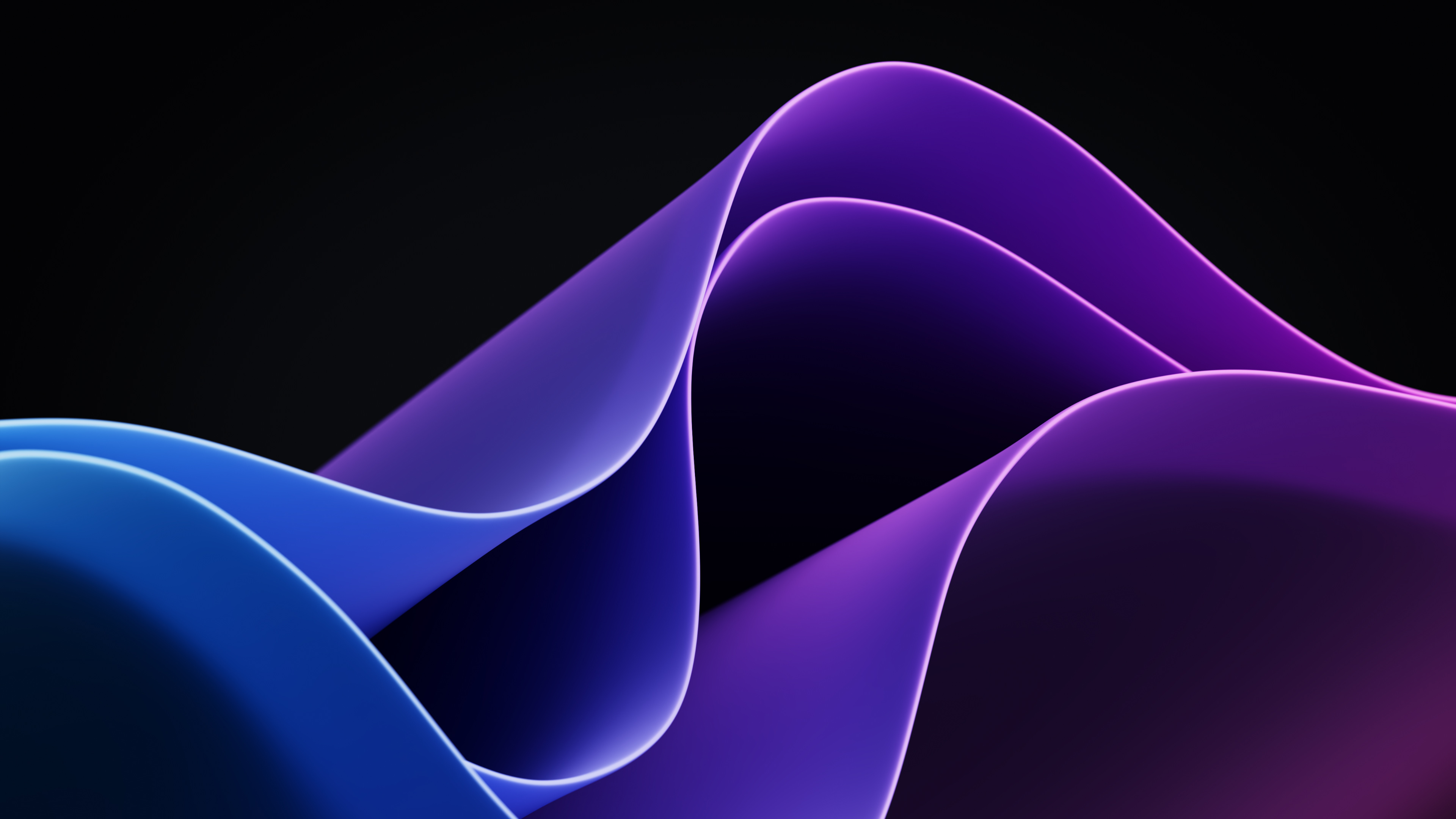 Waves, 4K, Purple, Windows 11, Dark mode, 3840x2160 4K Desktop