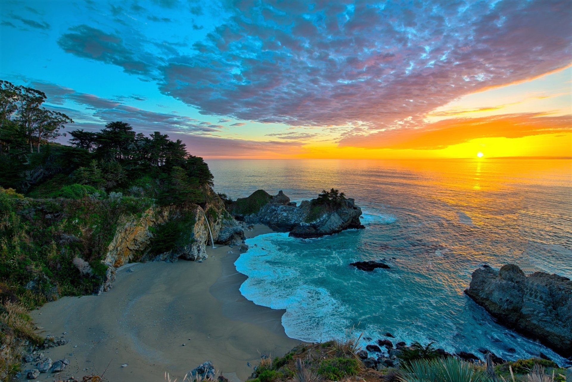 Big Sur's horizon, McWay Falls delight, Ocean beauty, Kde Store's stunning wallpapers, 1920x1290 HD Desktop