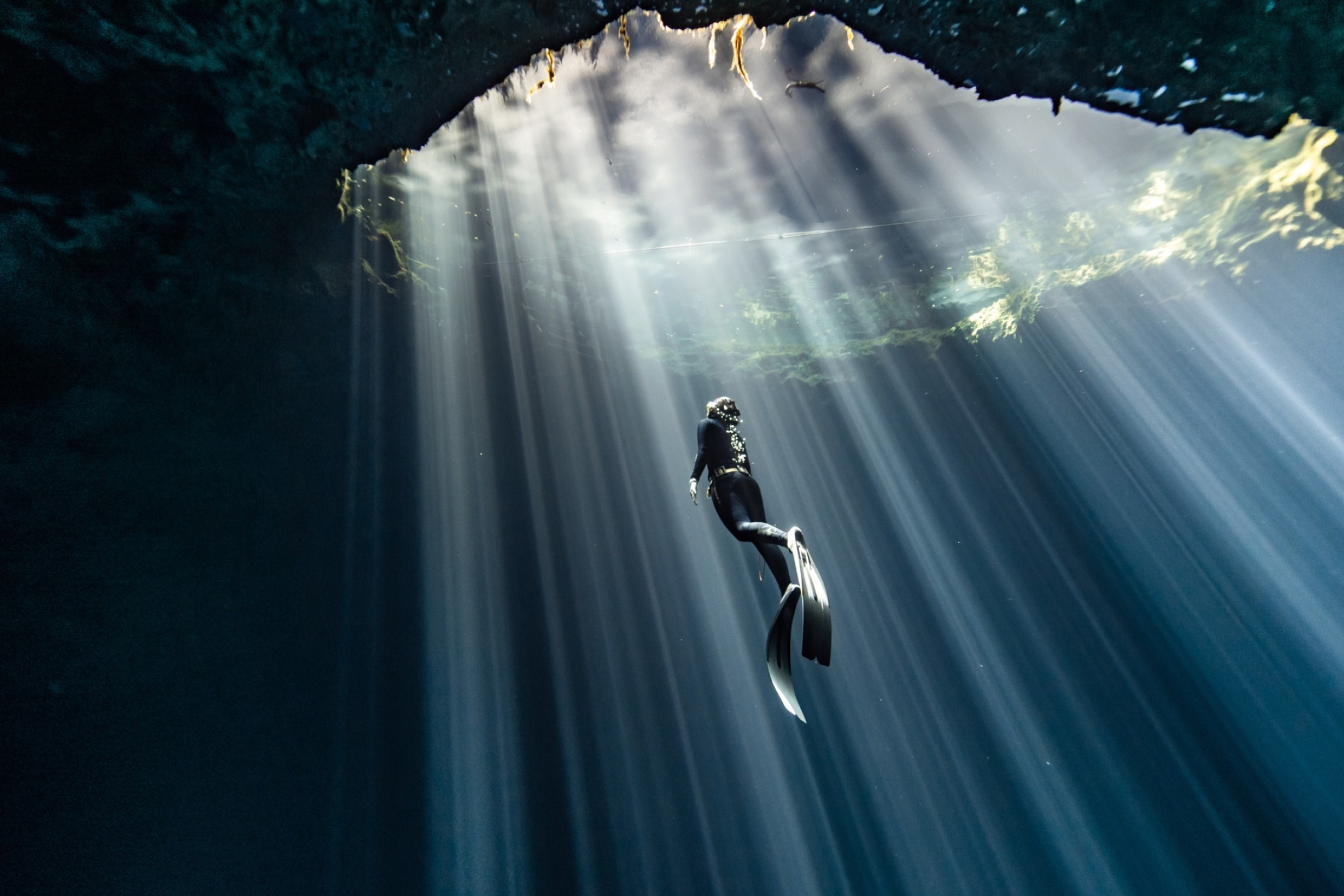 Underwater cave, Freediving Wallpaper, 2310x1540 HD Desktop