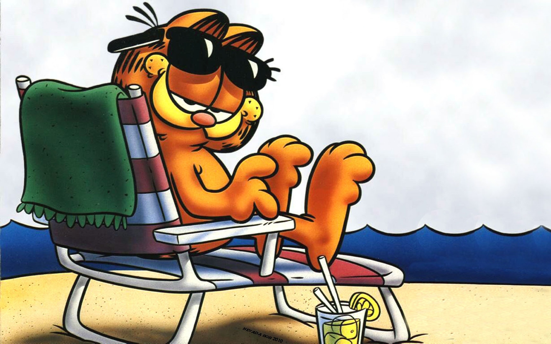 Sunbathing, Garfield Wallpaper, 1920x1200 HD Desktop