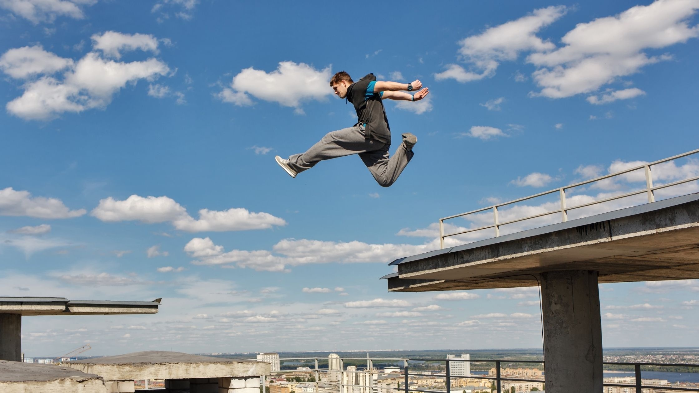 Precision jumping, Parkour Wallpaper, 2240x1260 HD Desktop