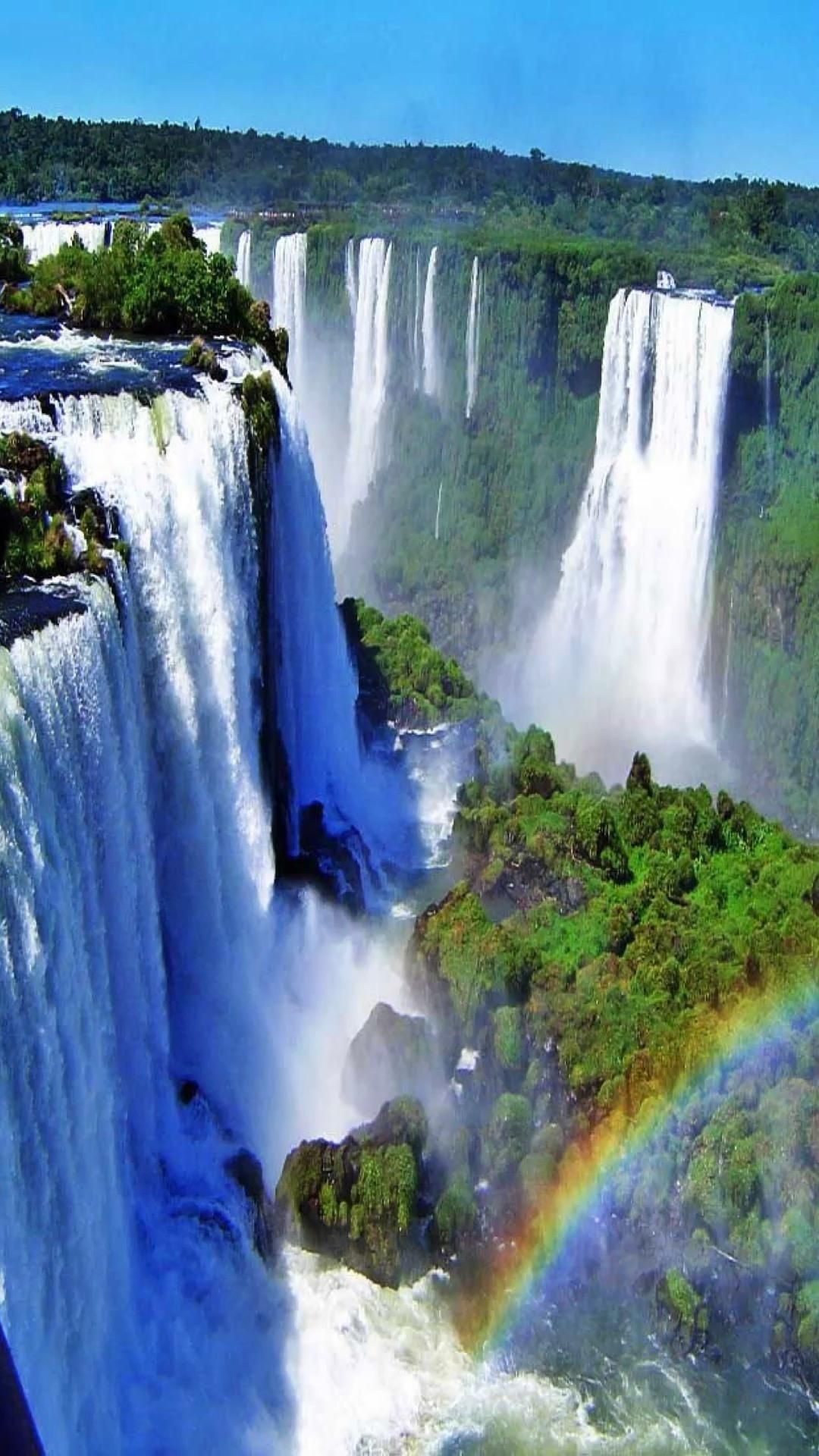 Rainbow, Iguazu Falls Wallpaper, 1080x1920 Full HD Phone