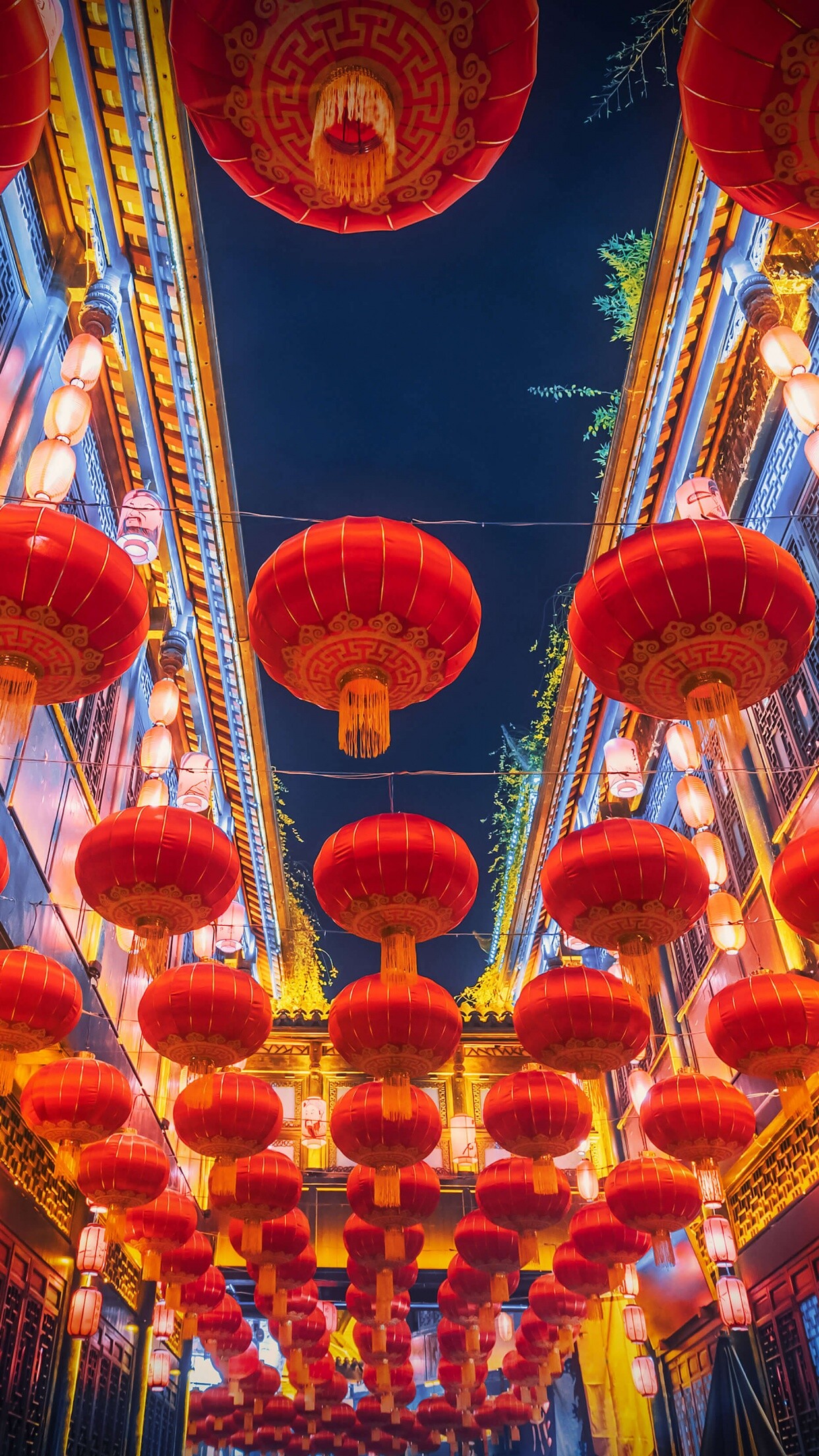 Lantern festival, Chinese New Year, China lanterns, Night photography, 1250x2210 HD Phone