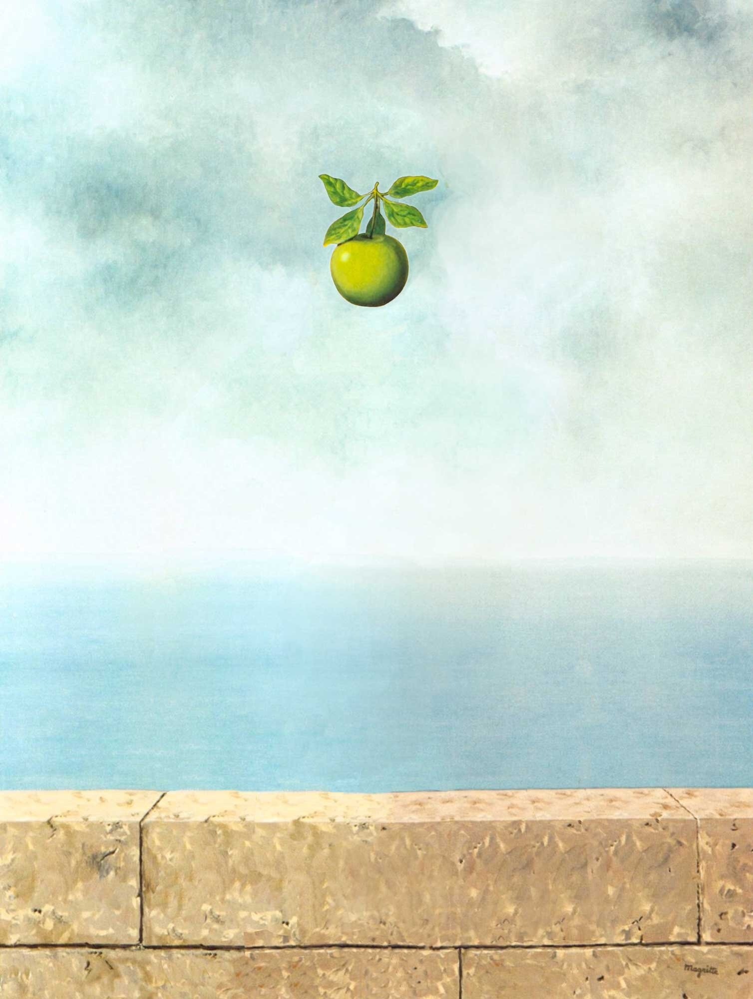 The Apple, Magritte Wallpaper, 1510x2000 HD Phone