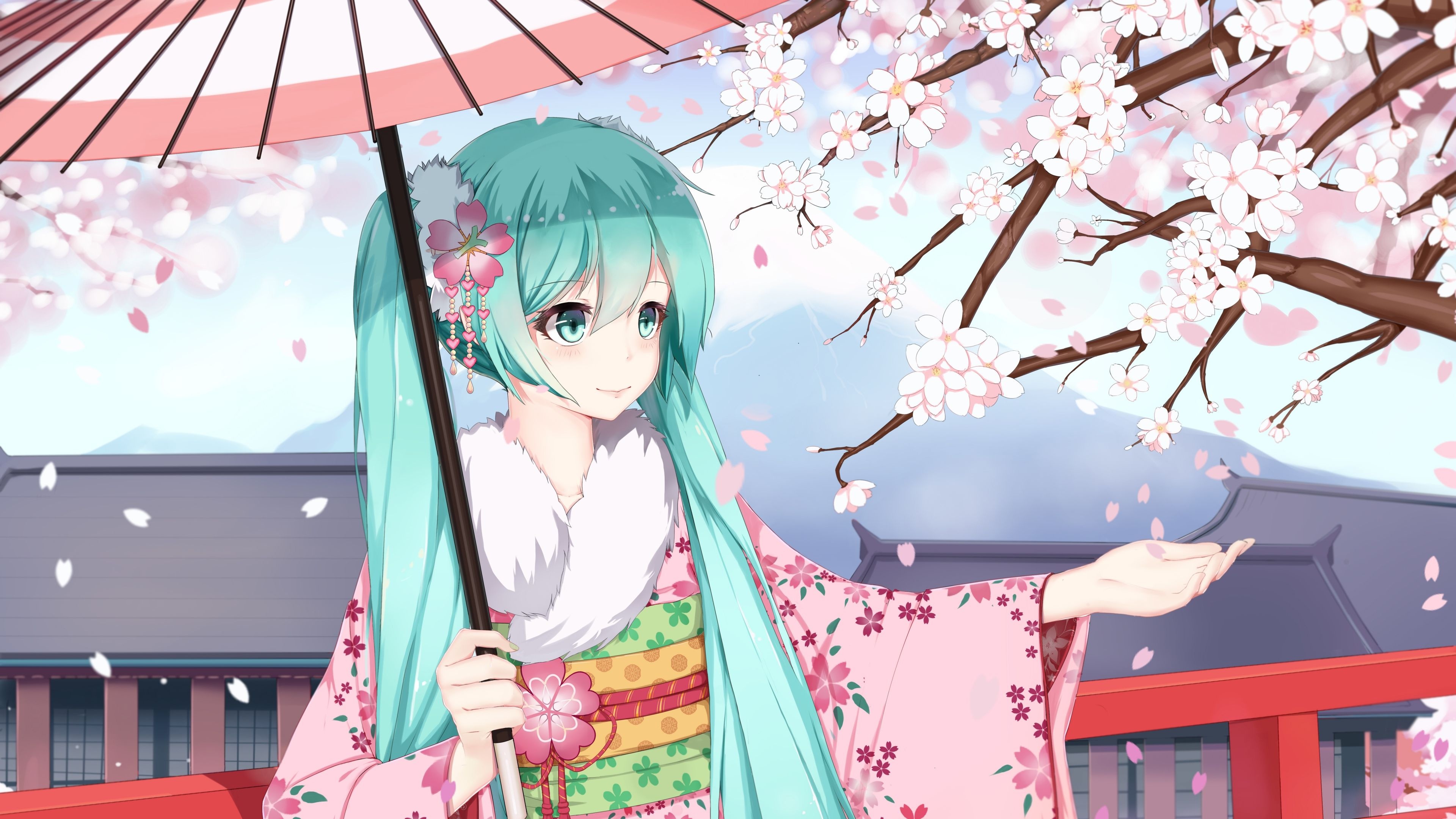 Sugar sound, Vocaloid girl, Hatsune Miku, Anime wallpaper, 3840x2160 4K Desktop