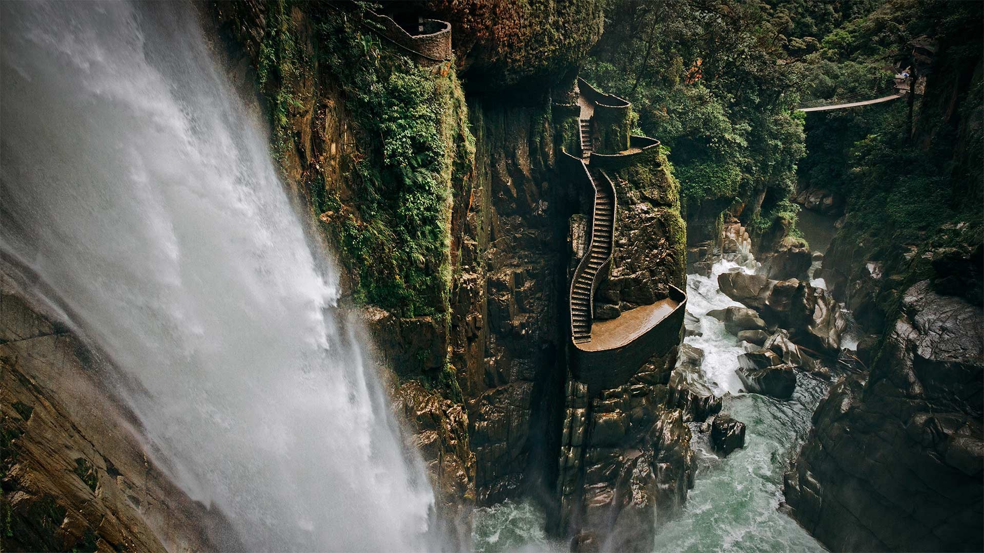 Agoyn waterfall, Baos de agua santa, Bing gallery, Ecuador, 1920x1080 Full HD Desktop