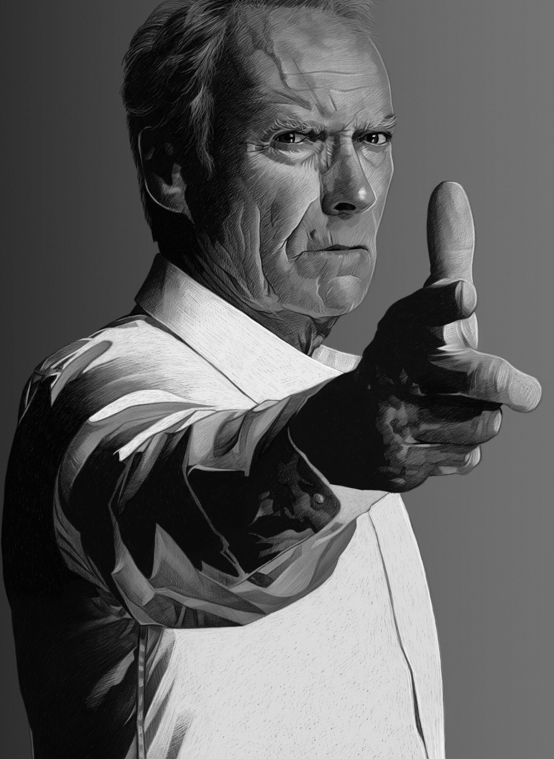 Clint Eastwood, Celeb pin, Moment captured, Iconic pose, 1920x2640 HD Phone