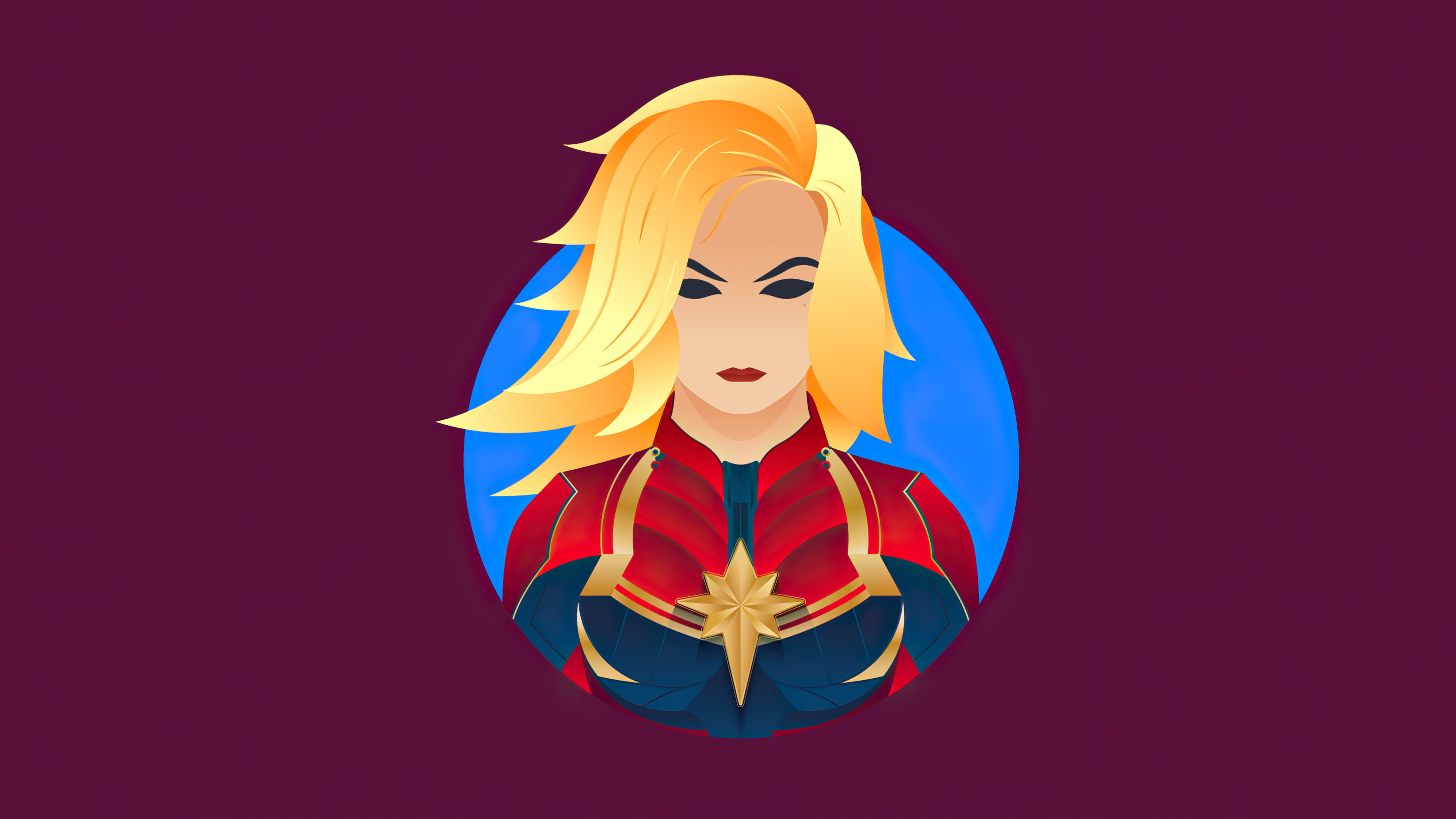 Marvel Minimalist, Captain Marvel Minimalism, HD Superheroes, 3840x2160 4K Desktop