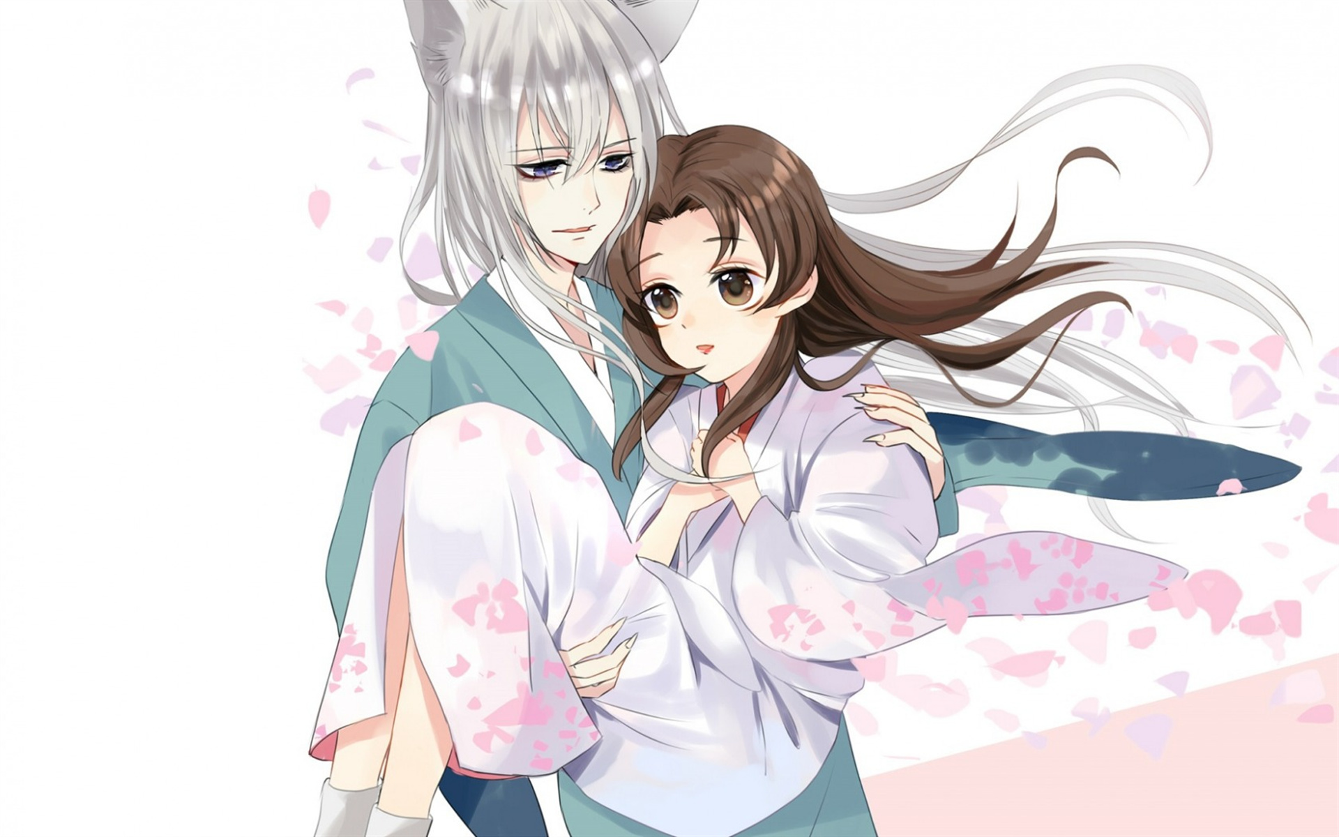 Kamisama (Anime), Nanami and Tomoe, Main characters art, High-quality desktop wallpapers, 1920x1200 HD Desktop