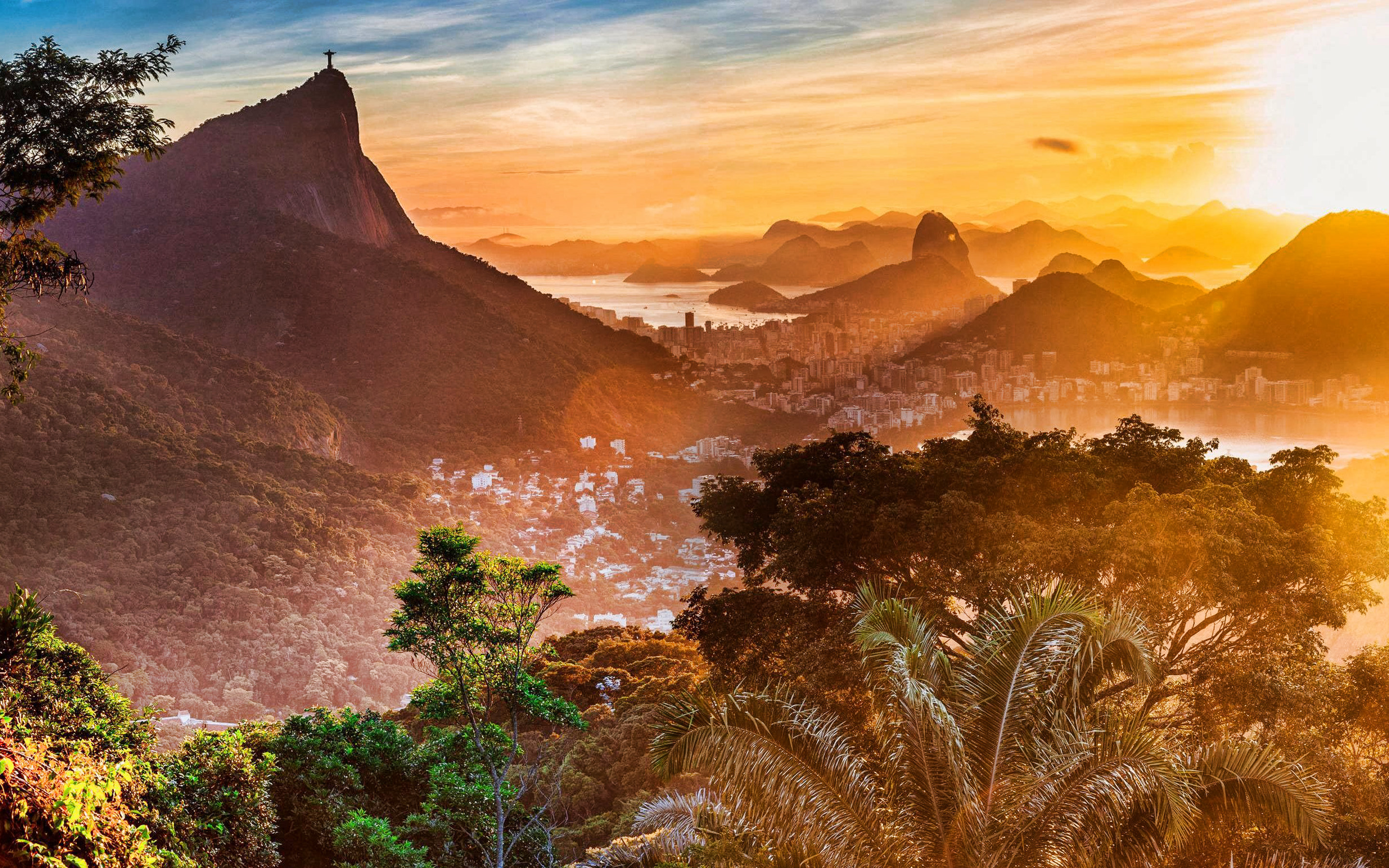 Sunset, Corcovado Mountain Wallpaper, 2880x1800 HD Desktop