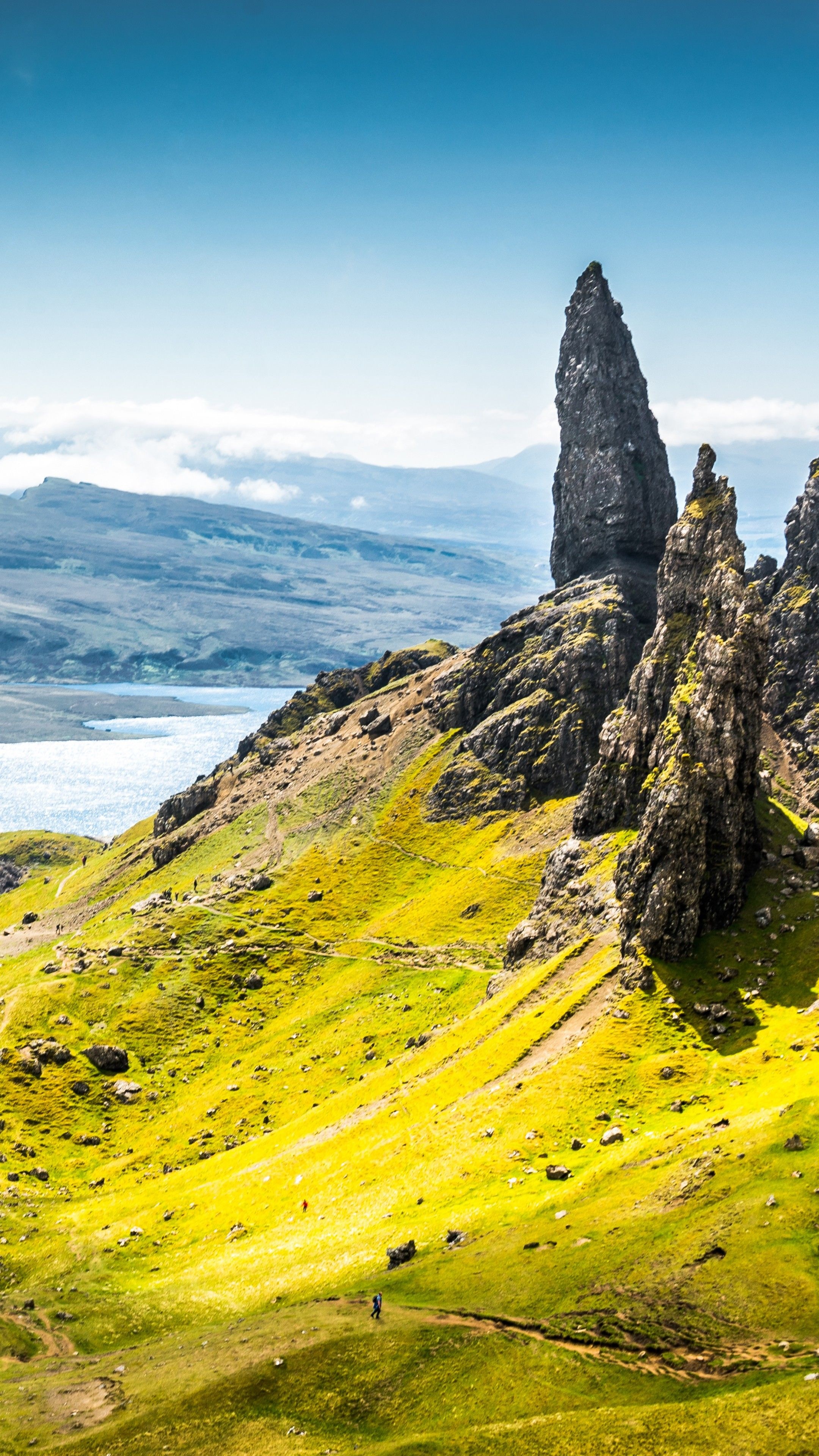 Old Man of Storr, Green Hills Wallpaper, 2160x3840 4K Phone