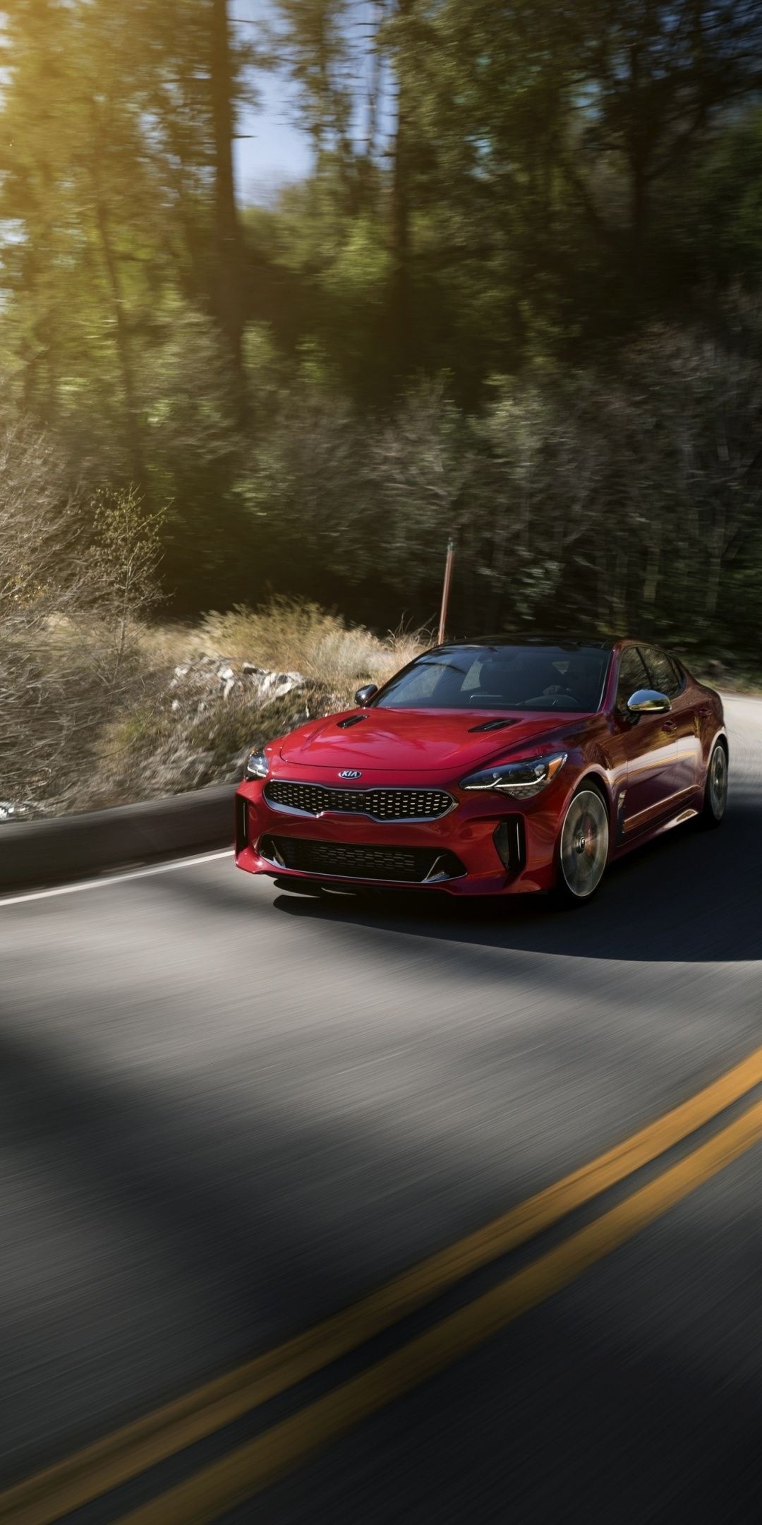 Kia Stinger, Red Kia Stinger, BMW classic cars, 1080x2160 HD Phone