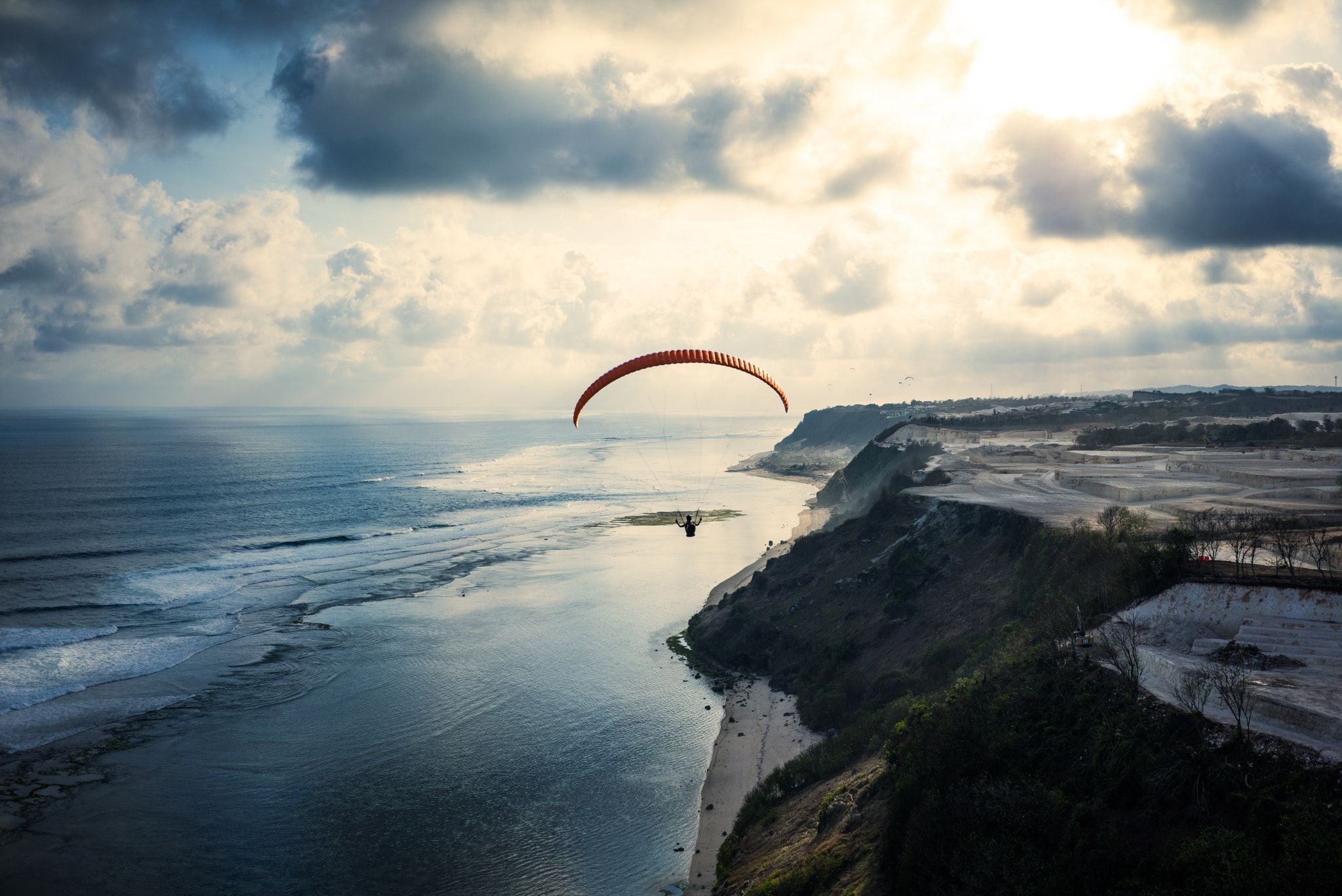 Paragliding sport, Mountain landscapes, Majestic flights, Serene adventure, 2050x1370 HD Desktop