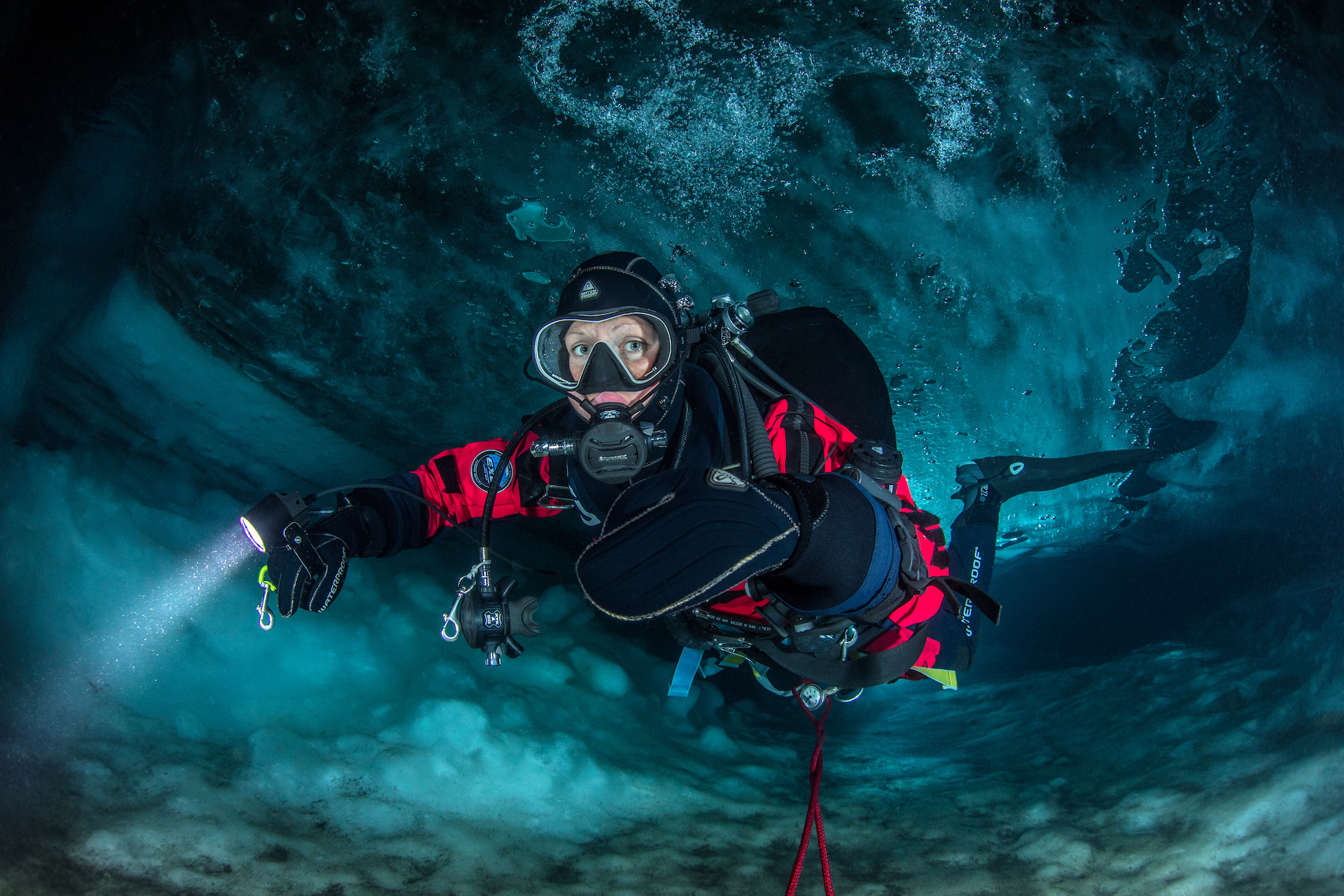 Flooded ice cave, Scuba Diving Wallpaper, 1920x1280 HD Desktop