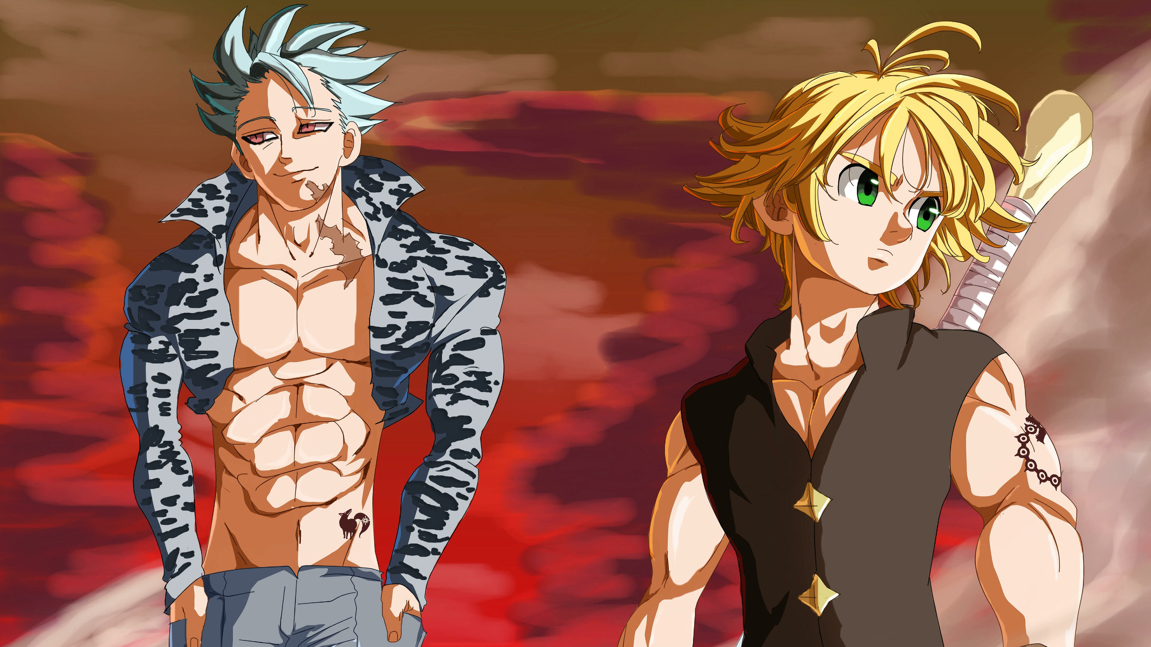 Ban and Meliodas, The Seven Deadly Sins Wallpaper, 3840x2160 4K Desktop