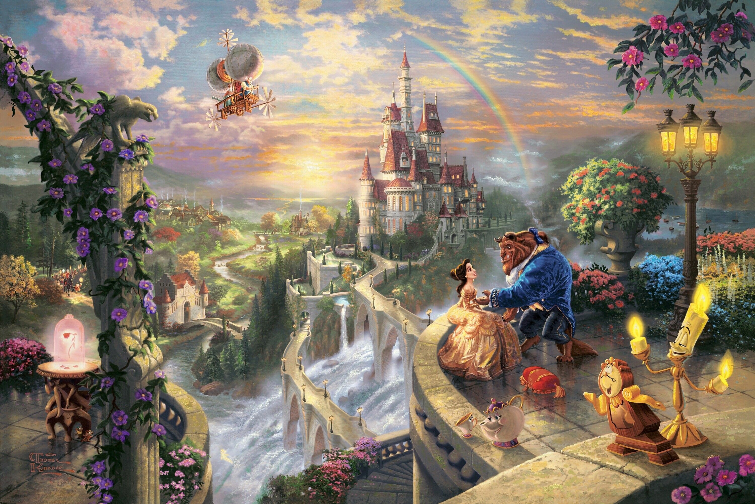 Beauty and the Beast animation, 4K HD wallpapers, Beauty and the Beast backgrounds, Magical world, 3000x2010 HD Desktop