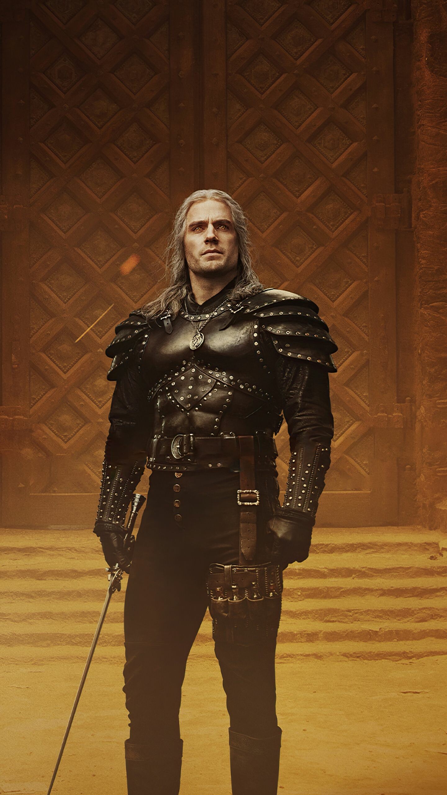 Henry Cavill as Geralt, Witcher Season 2, Intense portrayal, Iconic character, 1440x2560 HD Phone