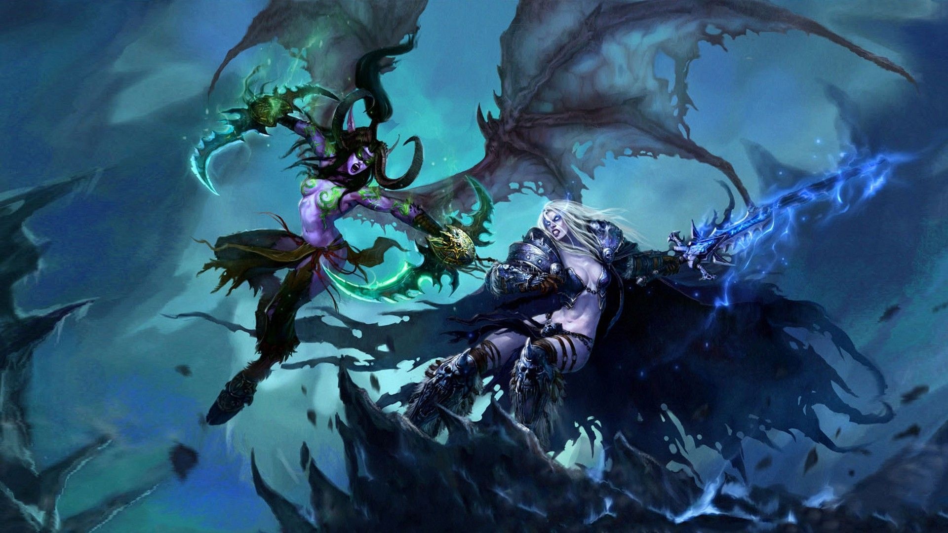 Illidan saga, Outland ruler, Warcraft epic, Demon form, Black Temple, 1920x1080 Full HD Desktop