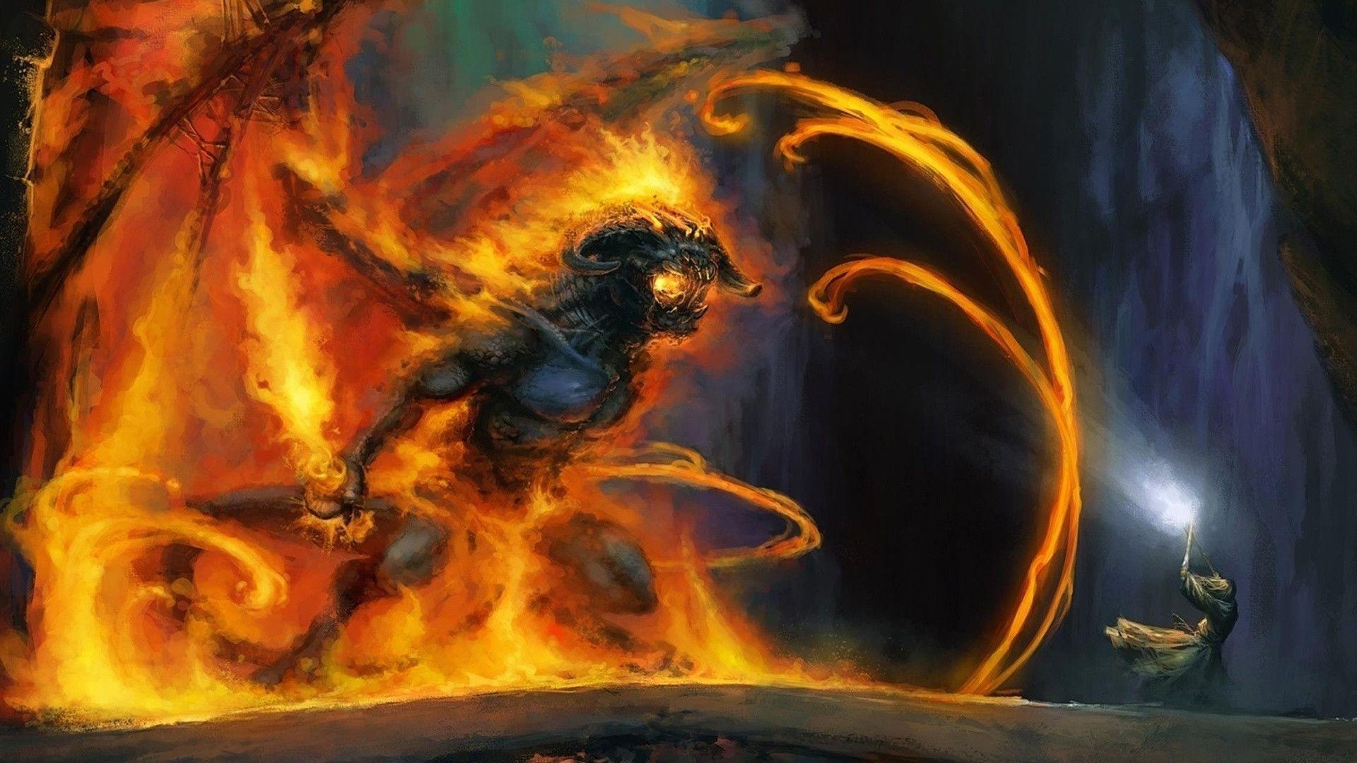 Balrog wallpapers, Desktop tablet, Backgrounds, Gandalf, 1920x1080 Full HD Desktop