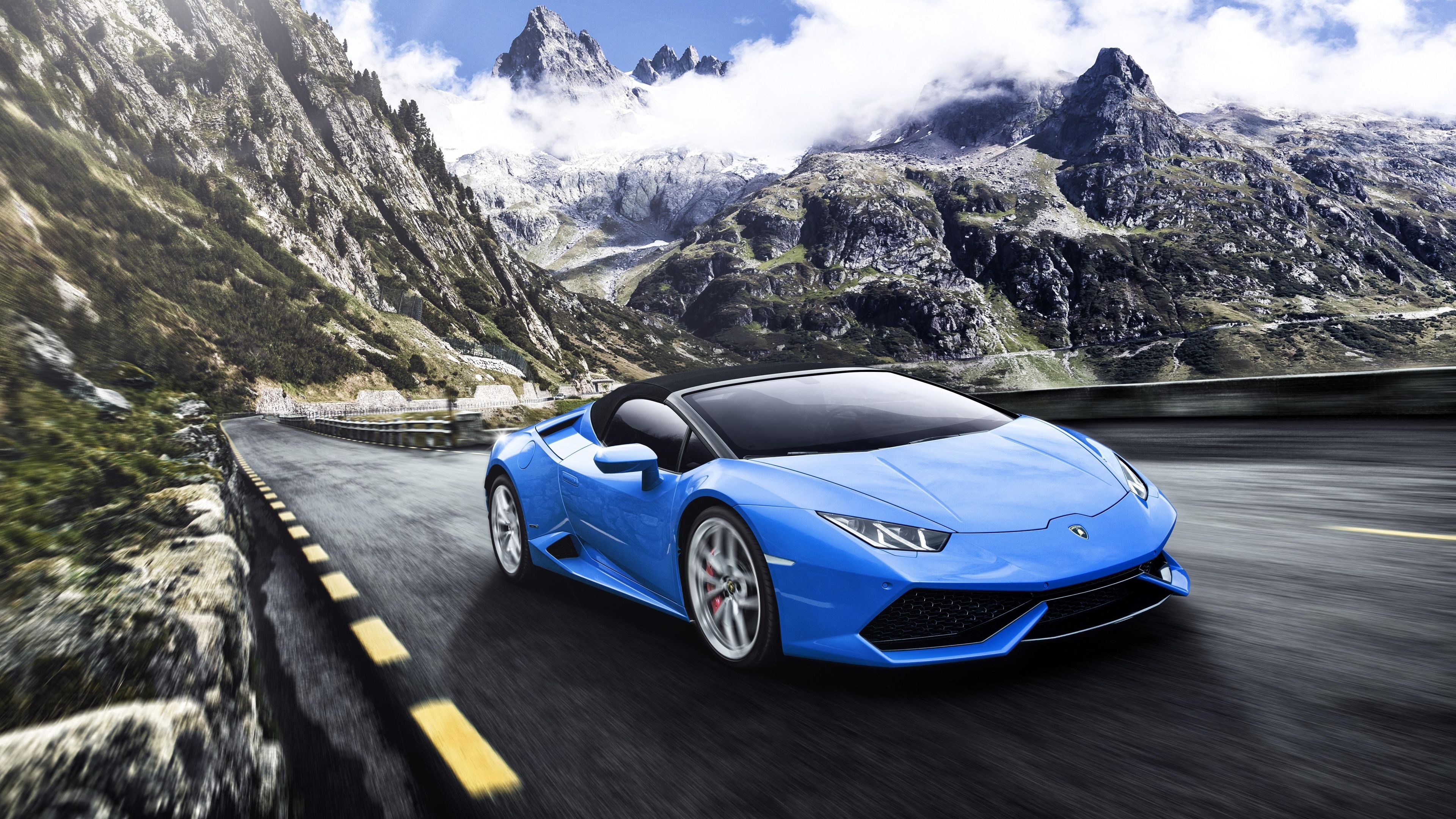 Blue Lamborghini Huracan 5K wallpaper, Lamborghini Huracan Spyder, 3840x2160 4K Desktop