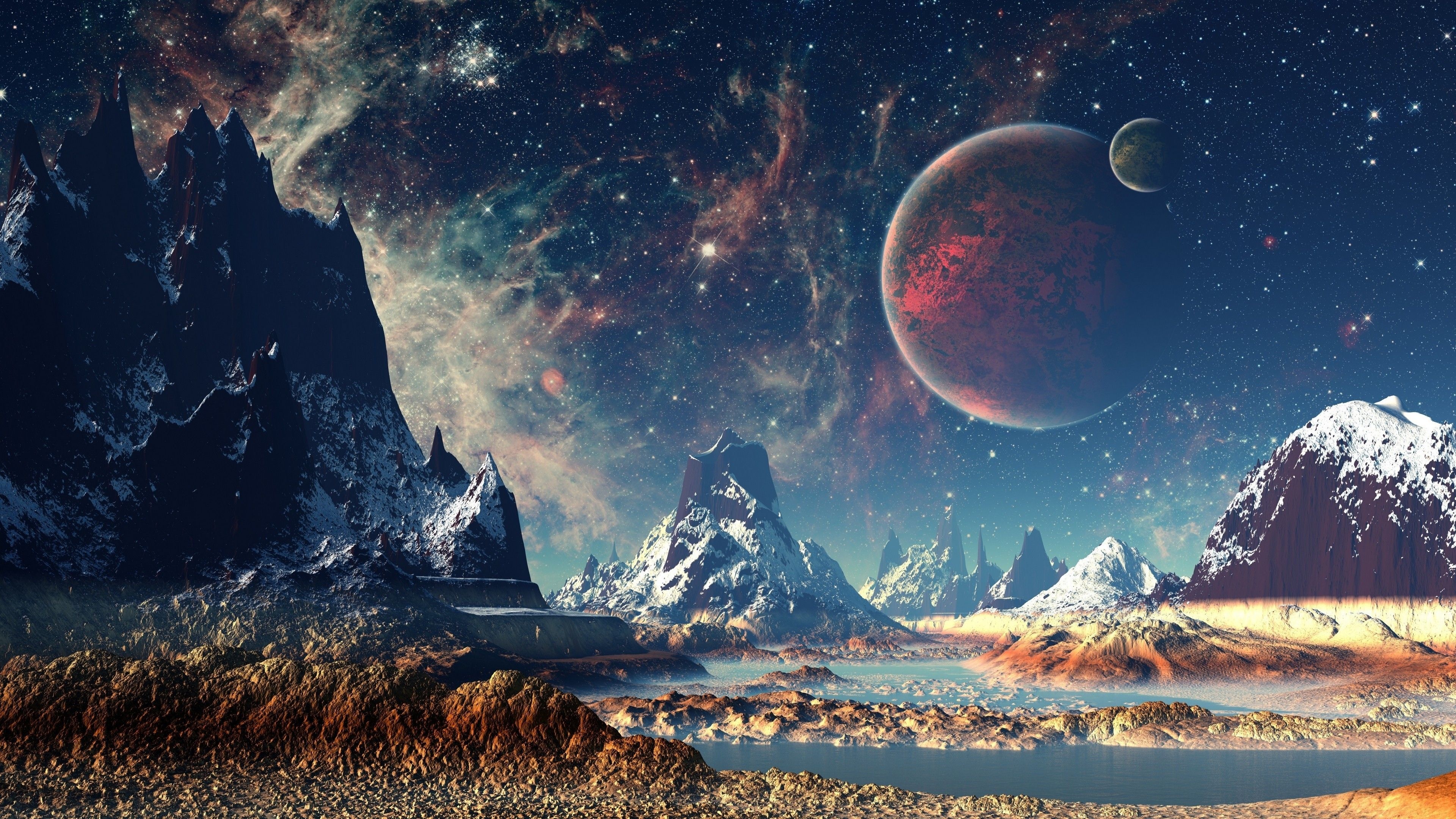 Space landscape, Universe Wallpaper, 3840x2160 4K Desktop