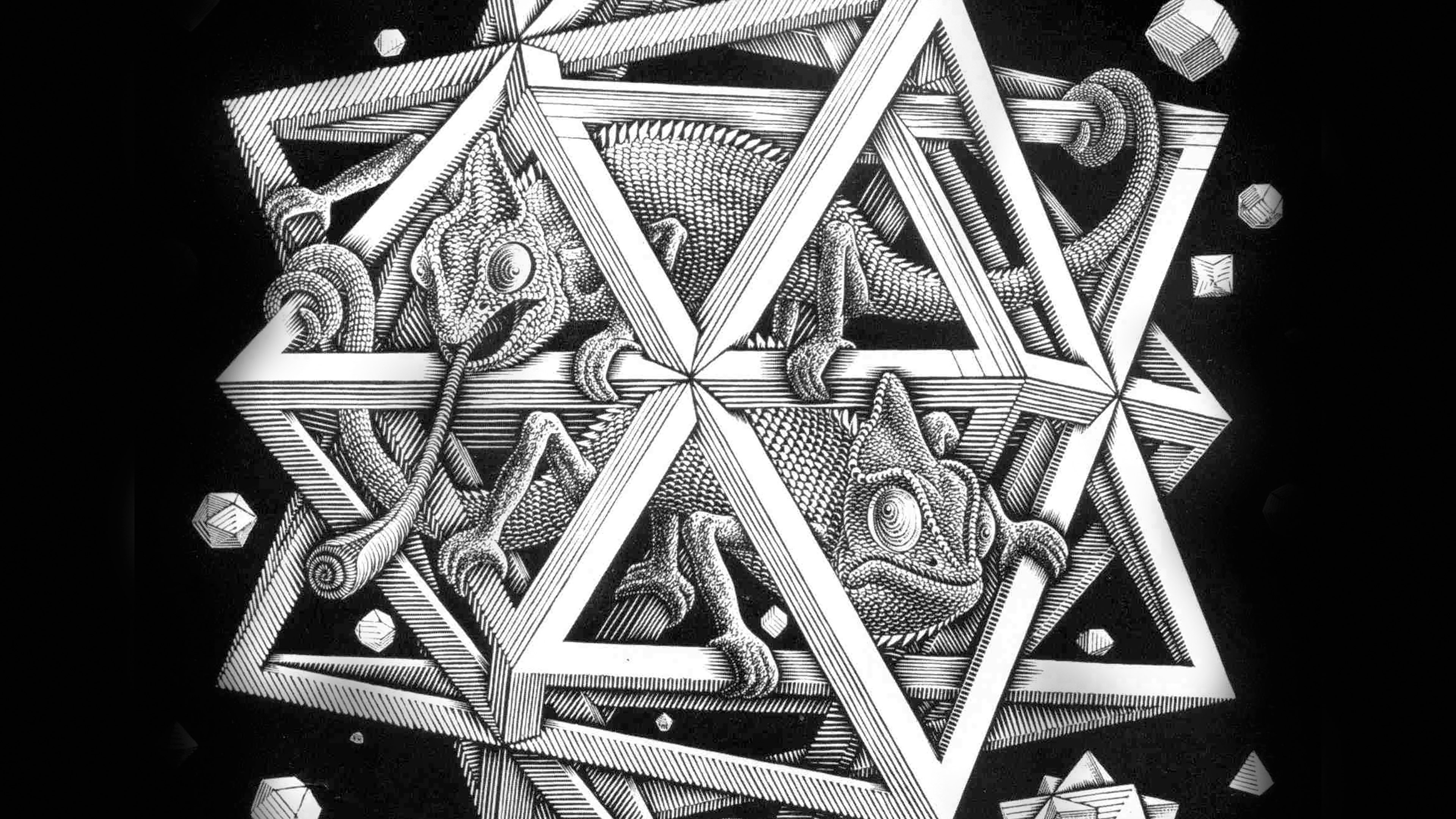 Stars, M.C. Escher Wallpaper, 3840x2160 4K Desktop