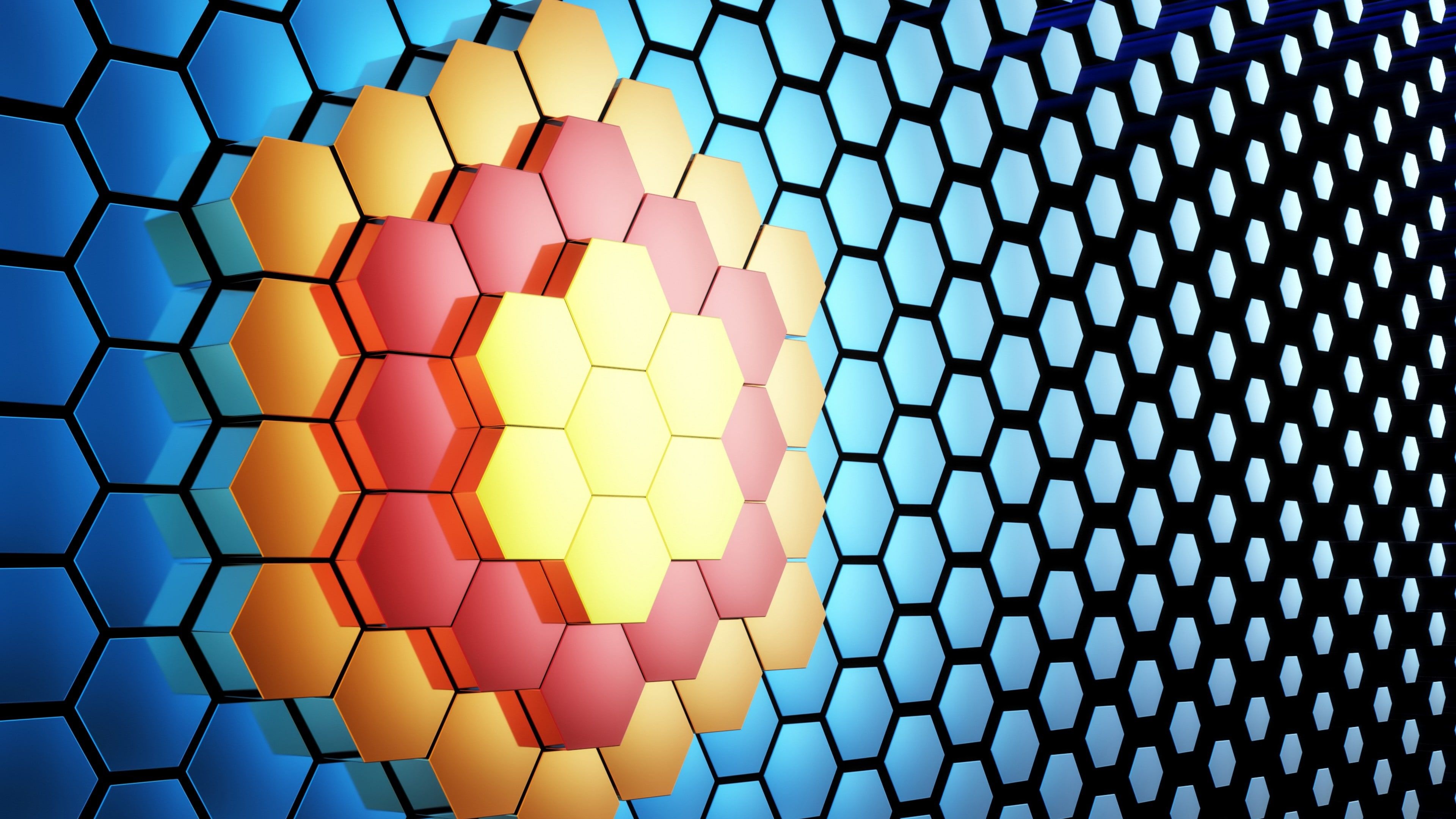 3D pattern, Honeycombs Wallpaper, 3840x2160 4K Desktop