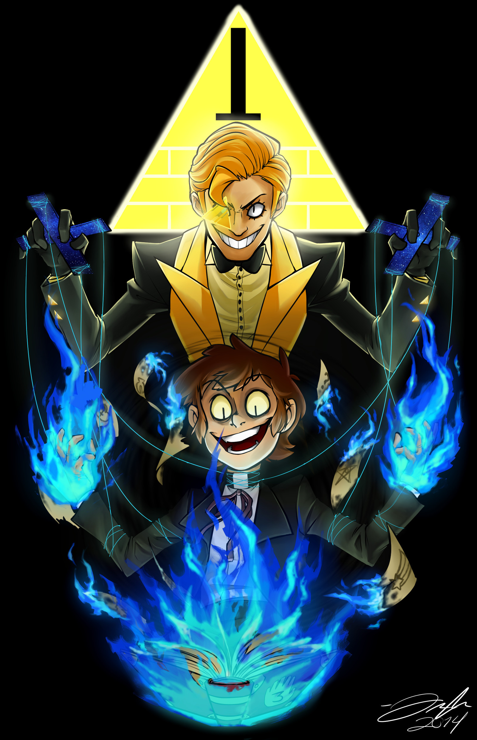 Human Bill Cipher, Gravity Falls villain, Abstract wallpapers, Optical illusion design, 1600x2480 HD Phone