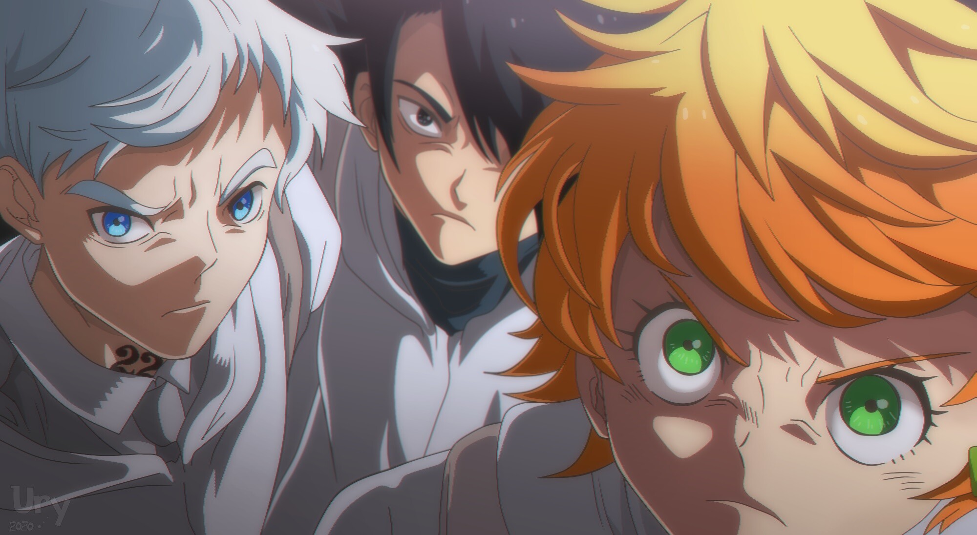 Promised Neverland wallpaper, HD quality, Striking visuals, Engaging atmosphere, 2000x1100 HD Desktop