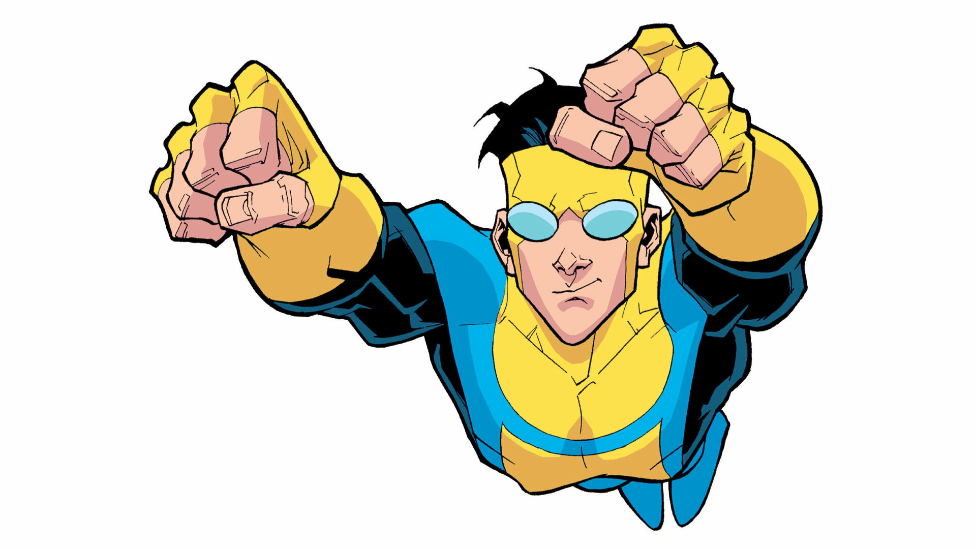 HD Invincible wallpaper, Powerful superhero, Dynamic pose, Intense action, 1920x1080 Full HD Desktop