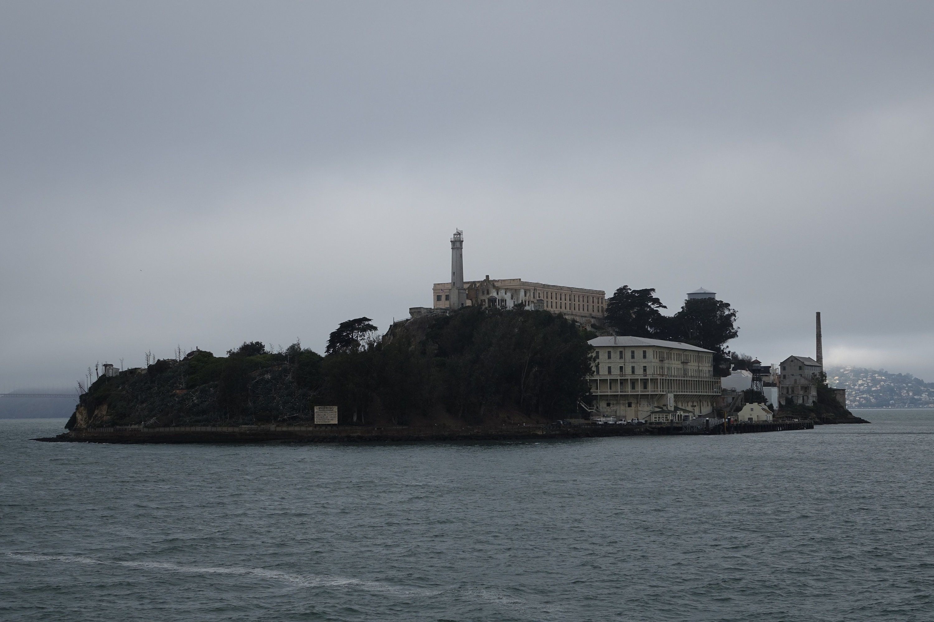 Alcatraz Island prison, Glossy poster, Historic picture, Unique art display, 3000x2000 HD Desktop