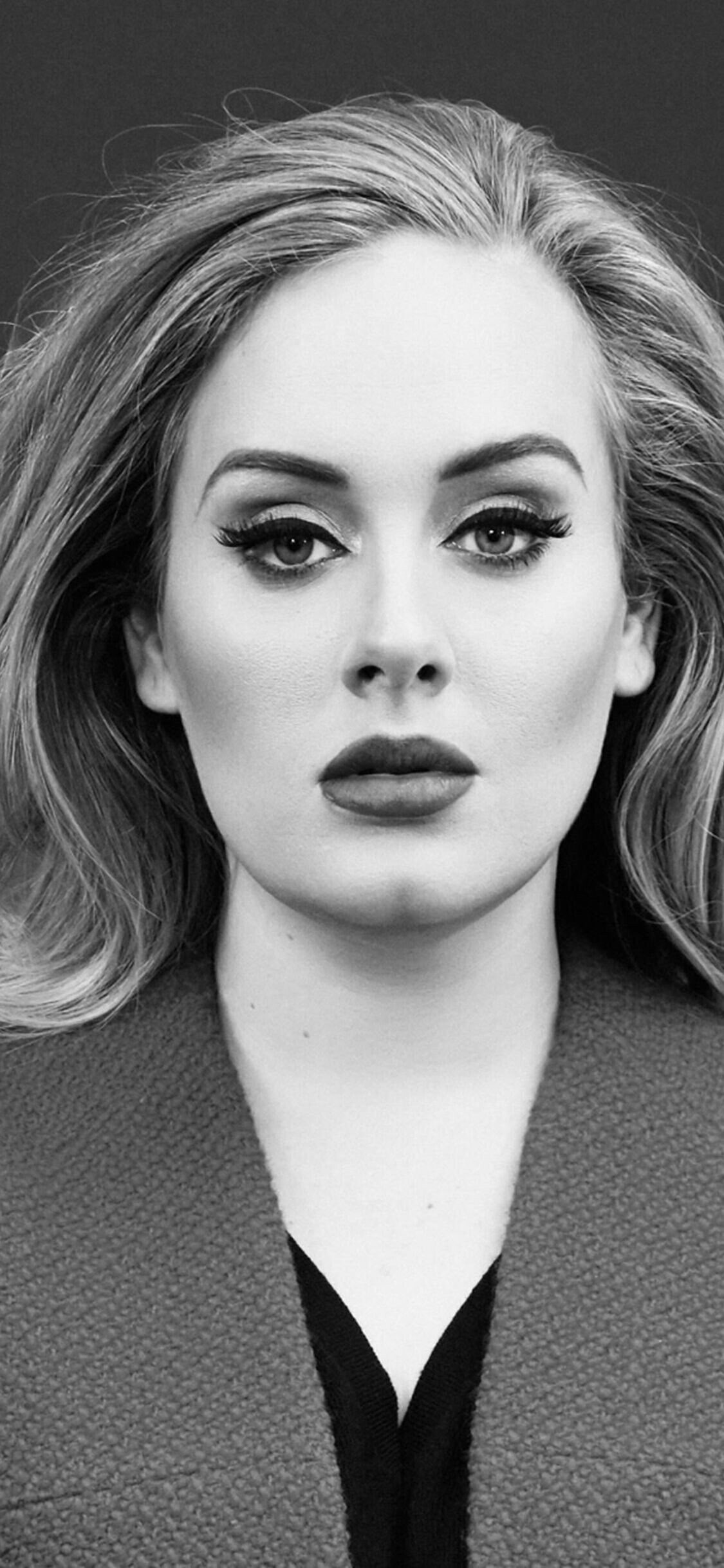 Adele, Monochrome aesthetics, iPhone wallpaper, High resolution, 1130x2440 HD Phone