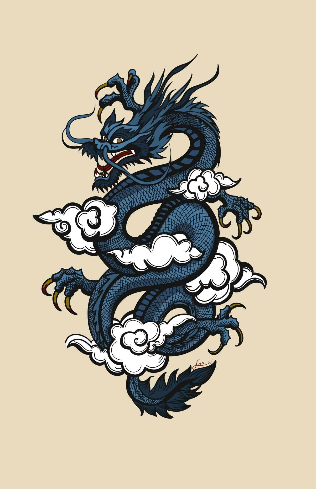 Tokyo, Japan, Dragon artwork, Stunning wallpaper, 1330x2050 HD Phone