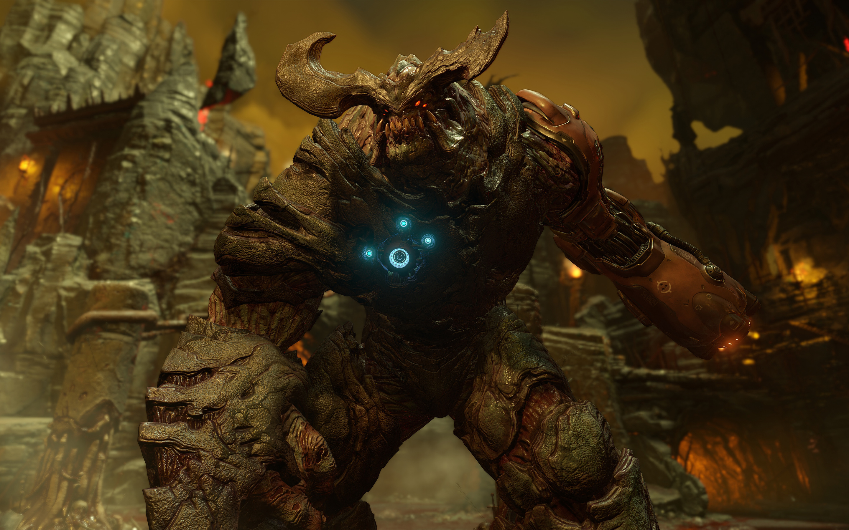 Bethesda gaming, DOOM 4 Cyberdemon wallpaper, HD visuals, Epic gaming experience, 2880x1800 HD Desktop