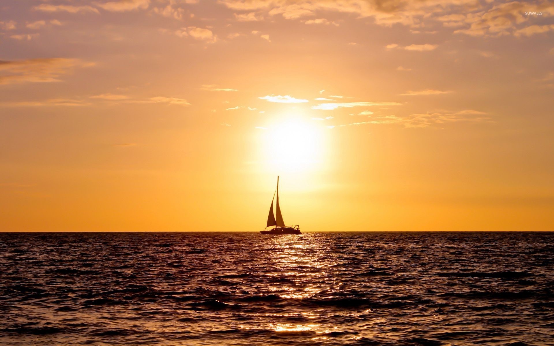 Sailing ship enjoying, Ocean sunset wallpaper, Photography wallpapers, Serene moments, 1920x1200 HD Desktop