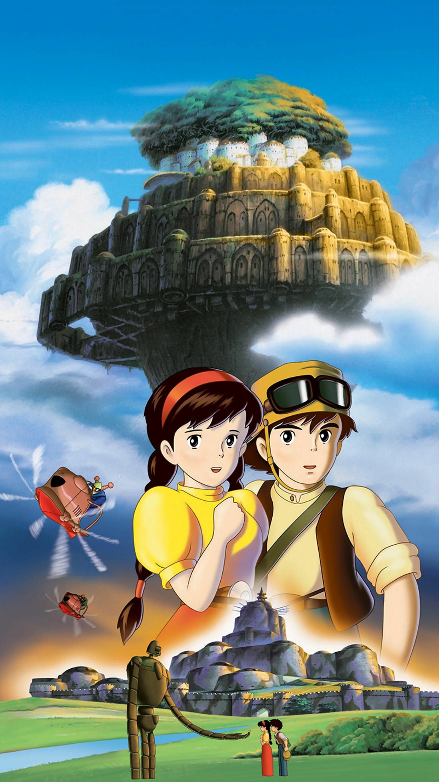 Laputa: Castle in the Sky, Fantastical landscapes, Whimsical art, Heartwarming story, 1540x2740 HD Phone