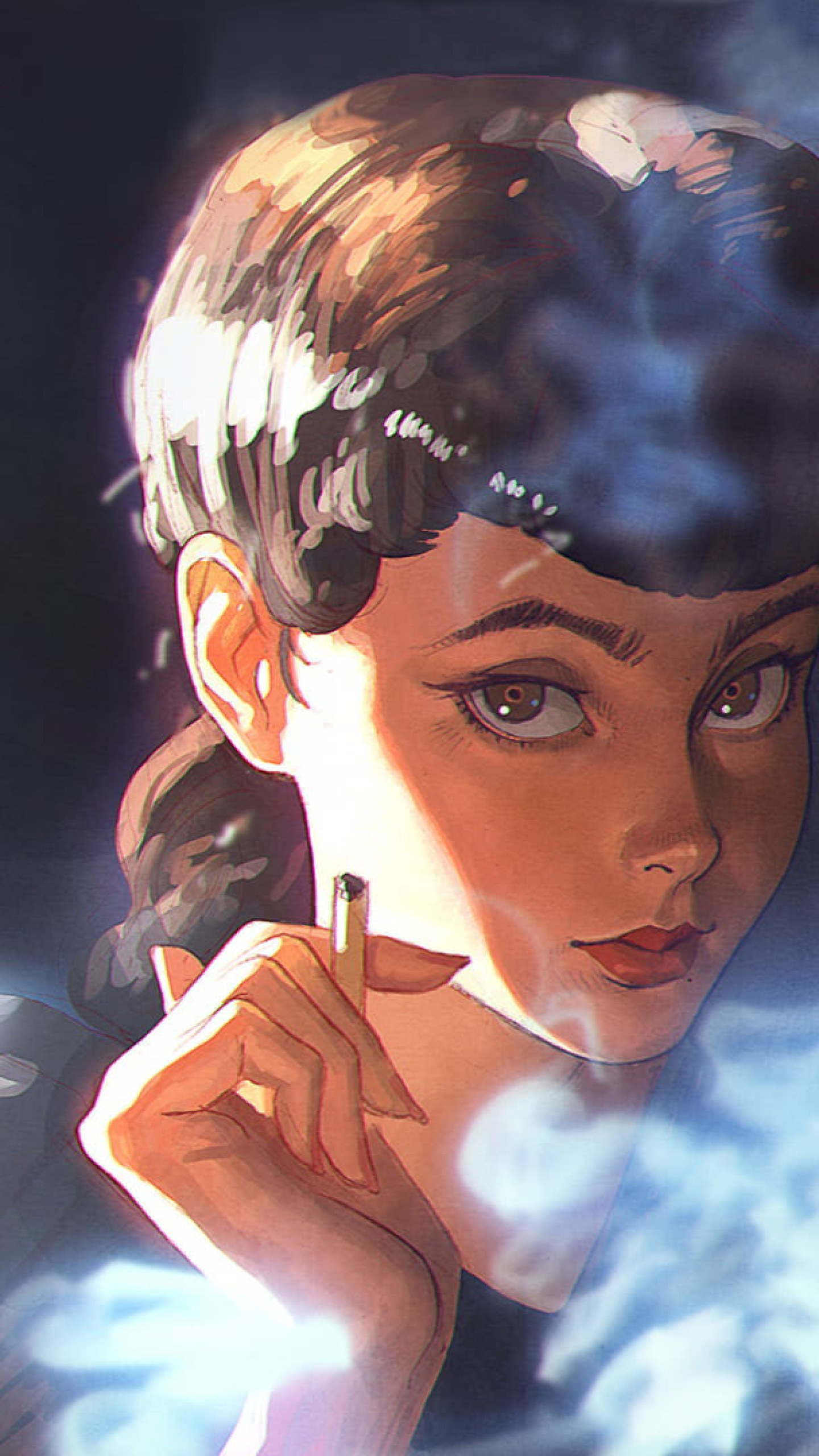 Blade Runner, Smoking woman, Blade runner wallpaper, 1440x2560 HD Phone