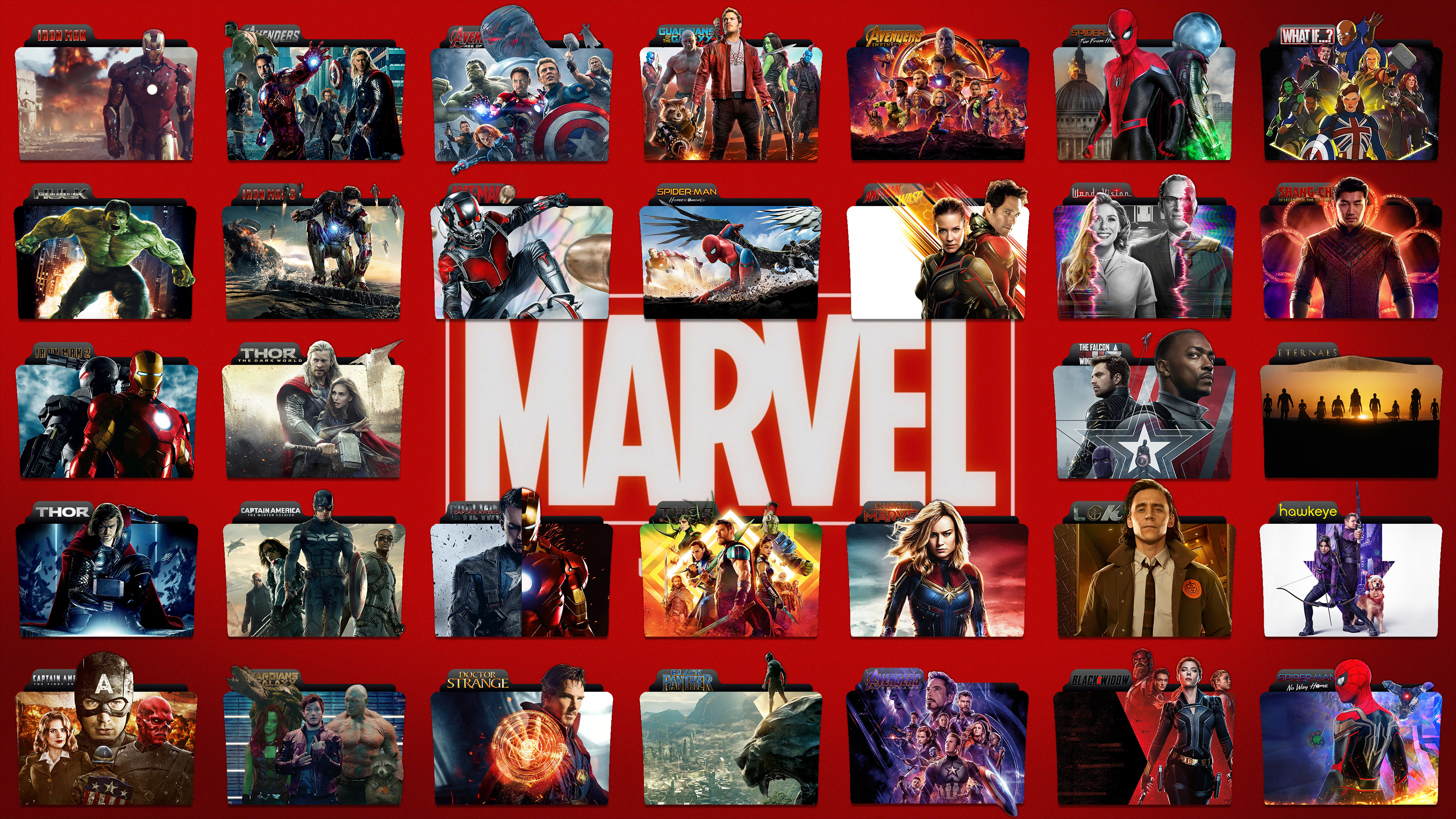 MCU (Comics), Ultimate folder icon collection, MCU 2021, NicholasMacalDonich, 3840x2160 4K Desktop