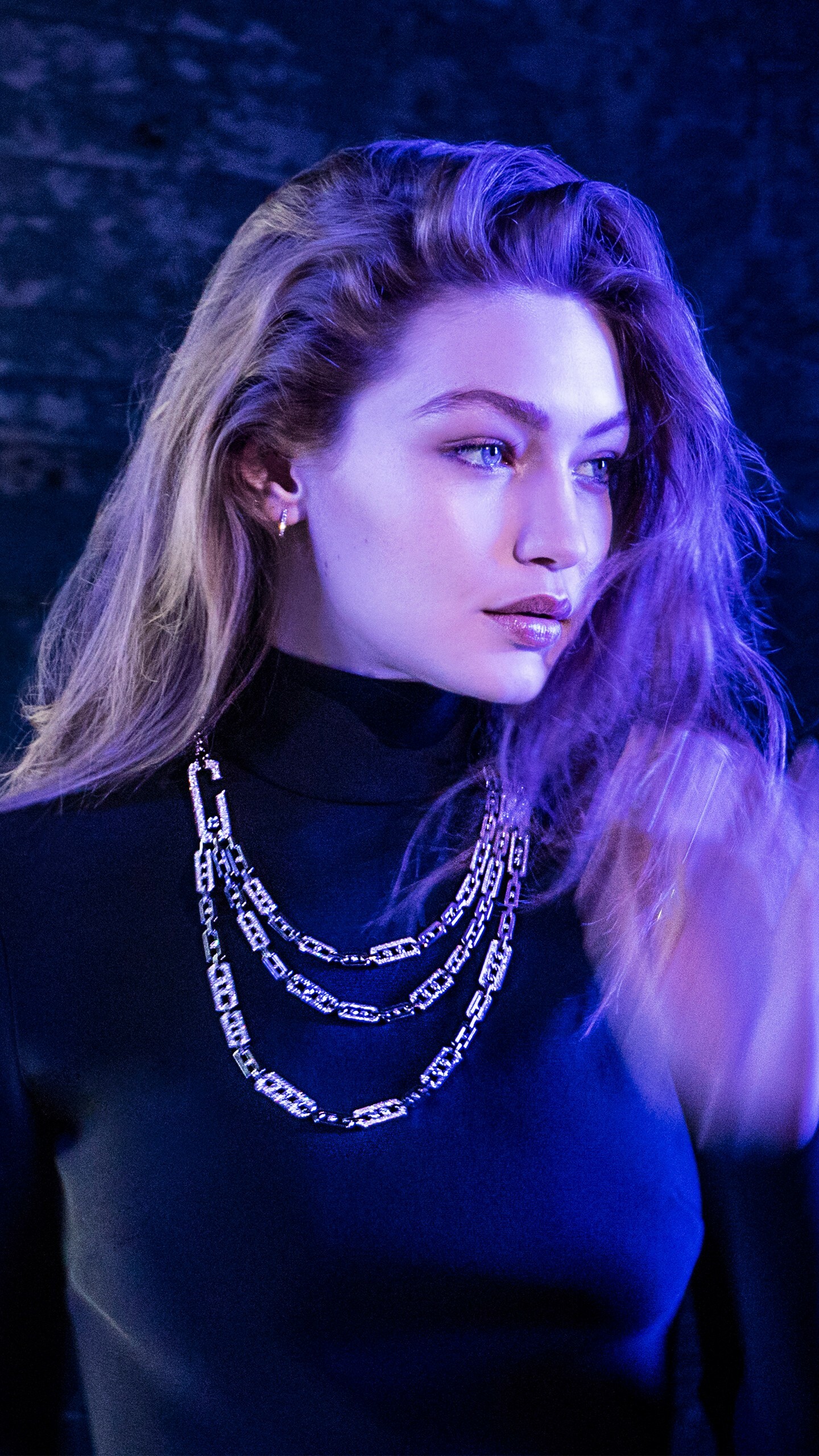 Gigi Hadid, Messika jewelry, Screen beauty, Celebrities, 1440x2560 HD Phone