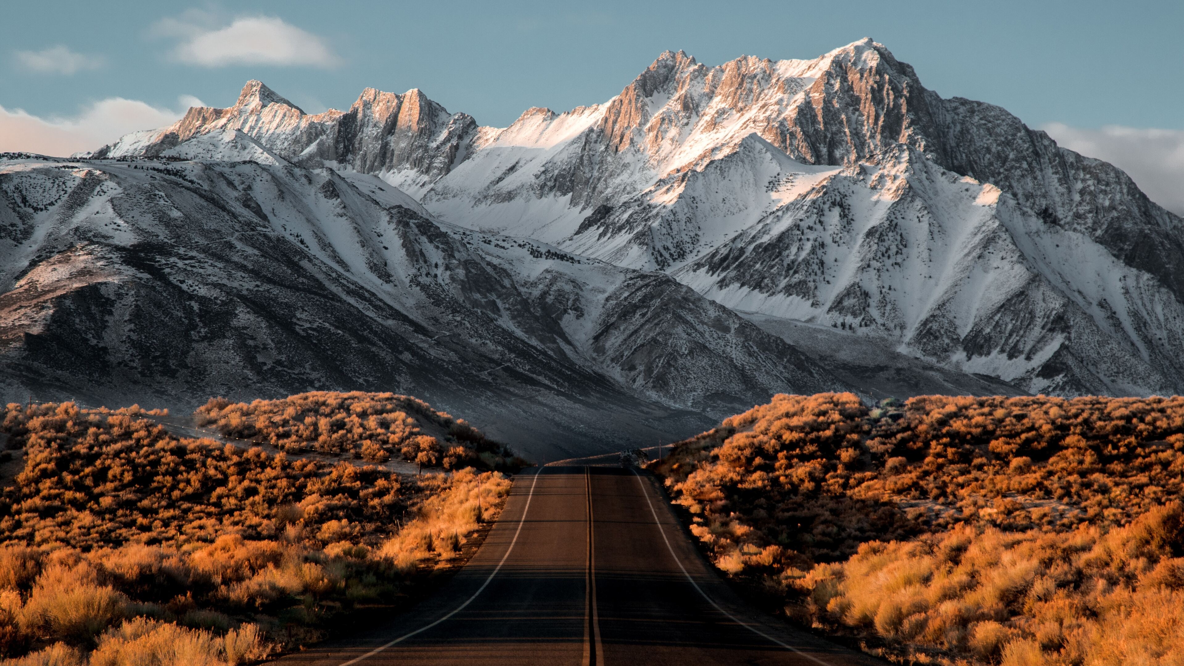 Snowy mountains, Beautiful Backgrounds Wallpaper, 3840x2160 4K Desktop