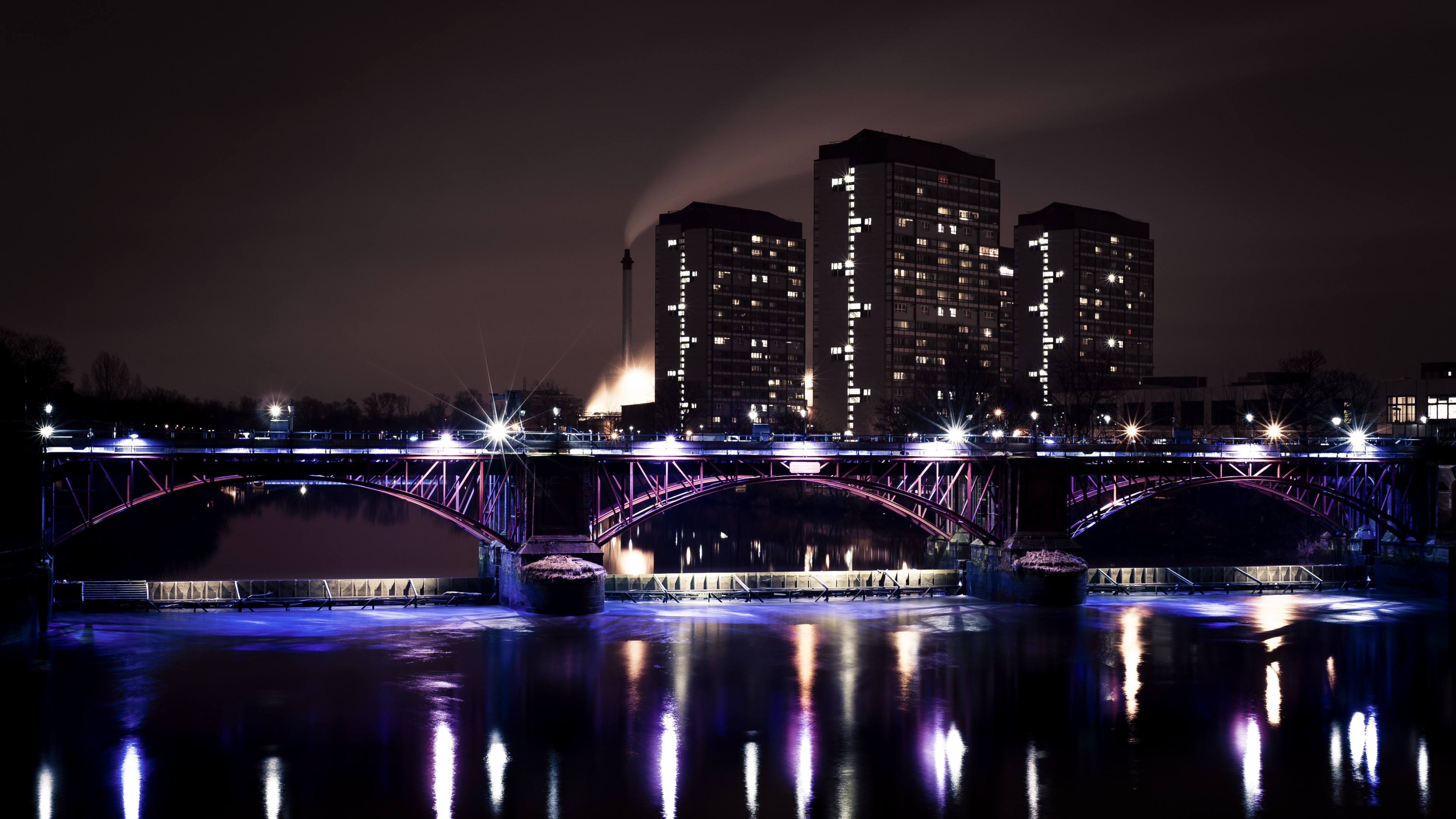 Nightscape, Glasgow (Scotland) Wallpaper, 3840x2160 4K Desktop