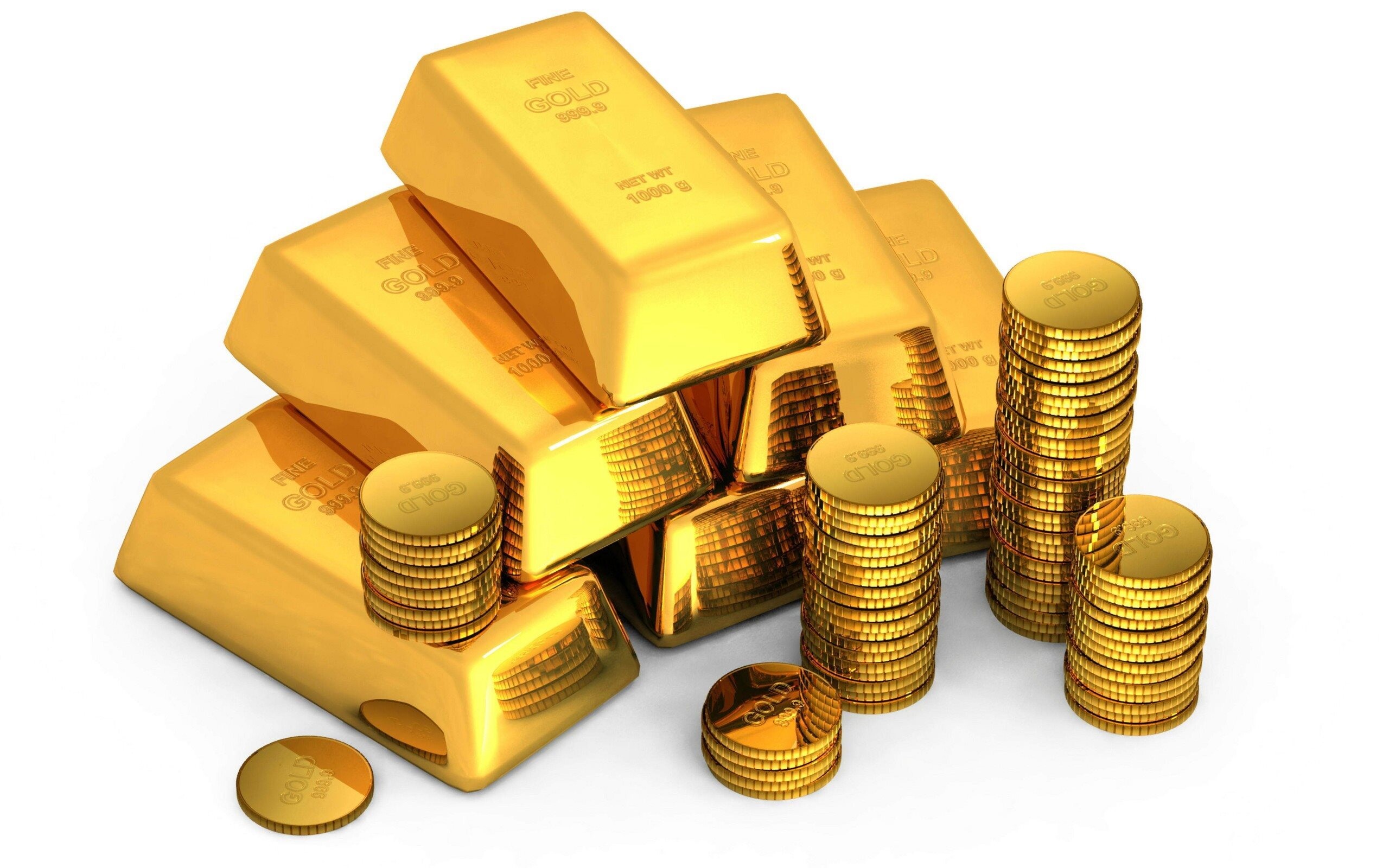 Gold Bullion, Solid investment, Three-dimensional design, High-quality craftsmanship, 2560x1600 HD Desktop