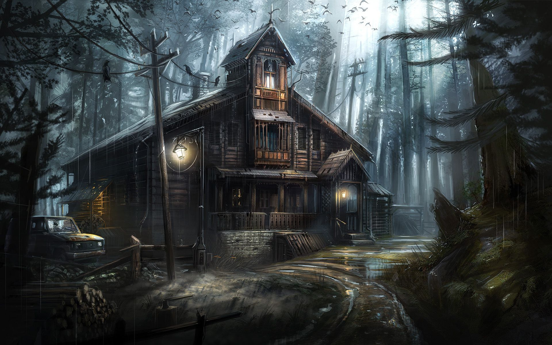 Artwork, Haunted House Wallpaper, 1920x1200 HD Desktop