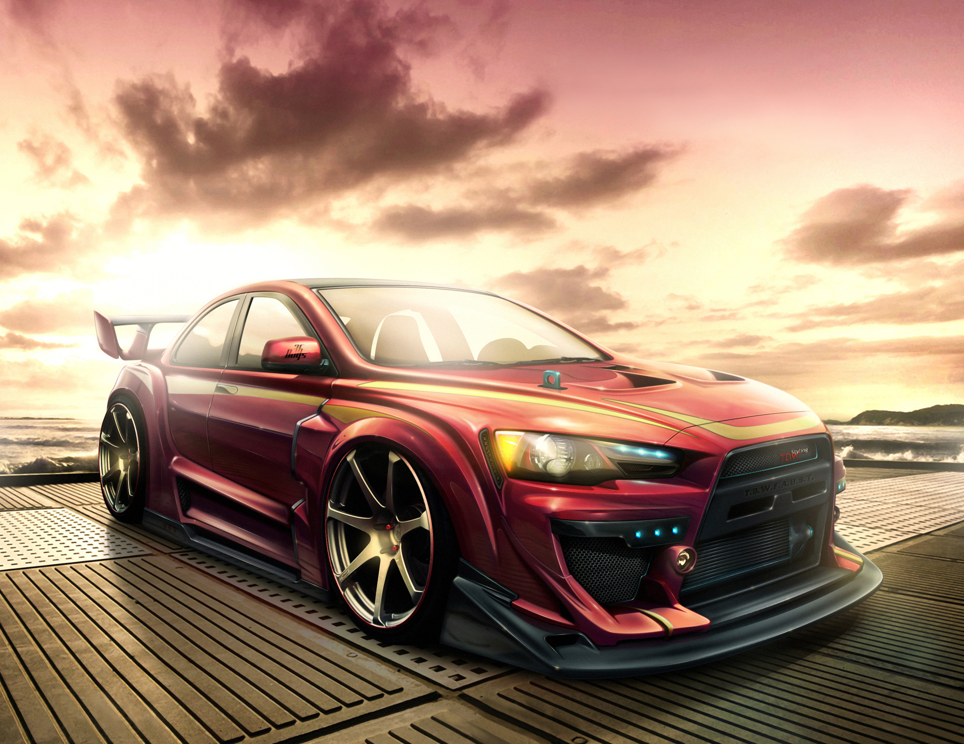 3D Art, Lancer Evo Wallpaper, 1970x1520 HD Desktop