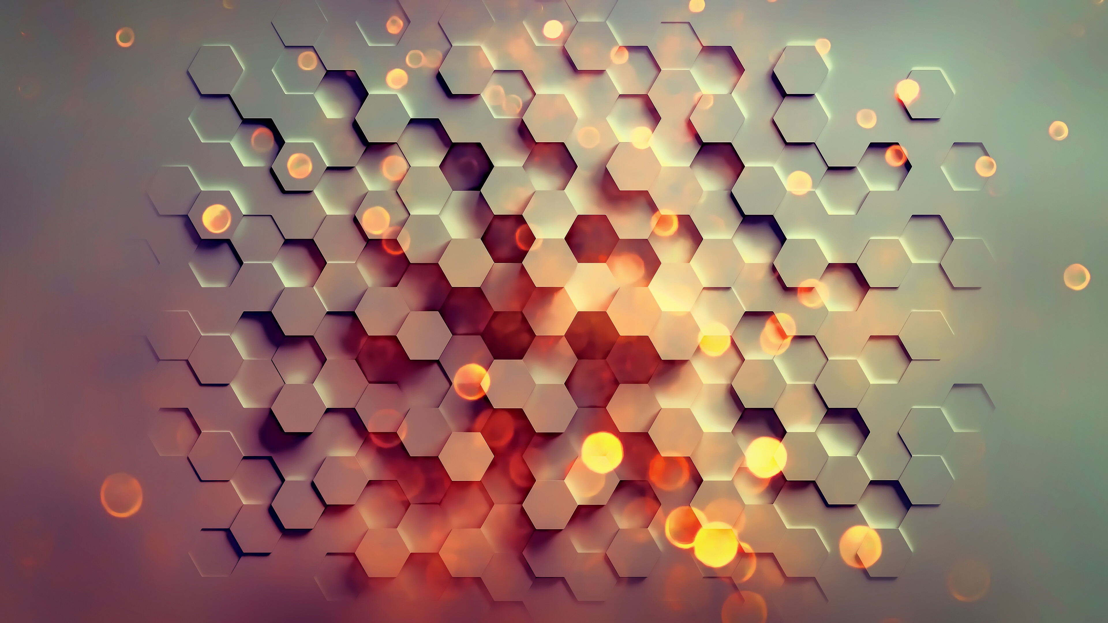 Hexagons, Geometric Abstract Wallpaper, 3840x2160 4K Desktop