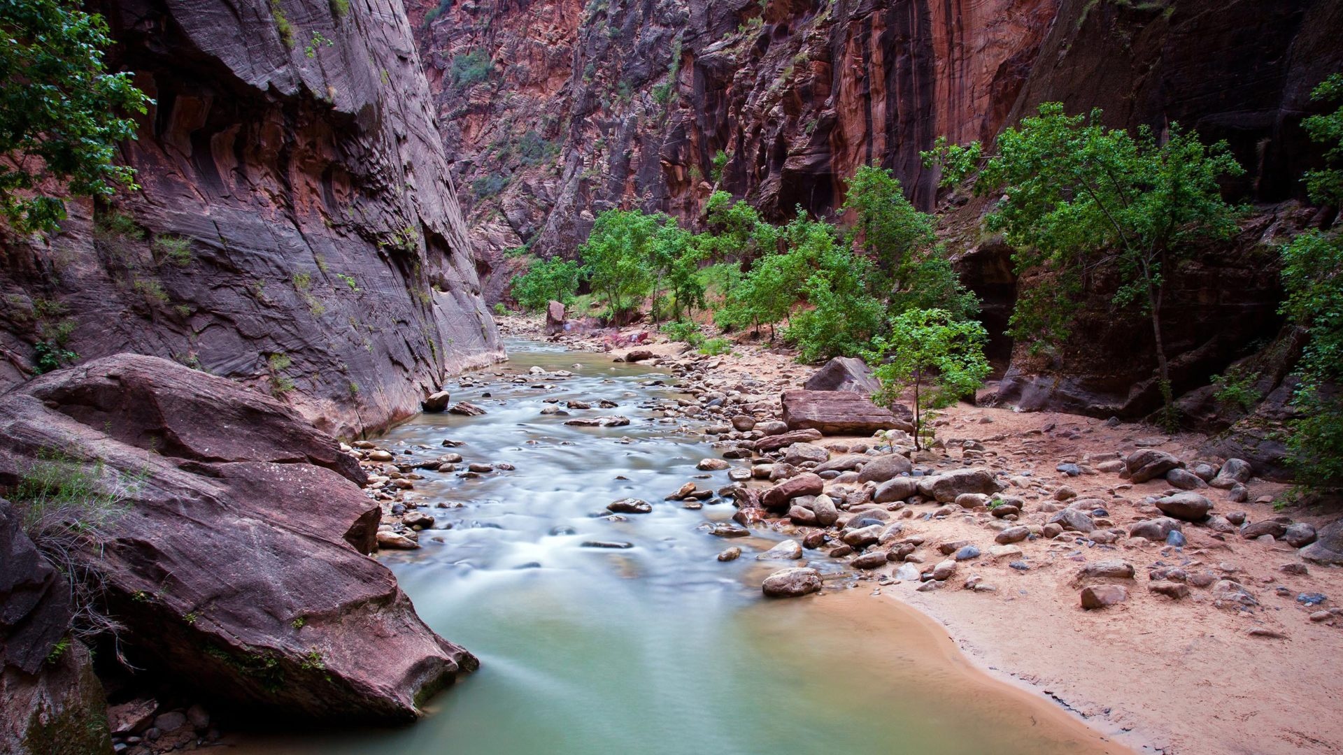 Zion National Park, Virgin River gorge, United States, Zion, 1920x1080 Full HD Desktop