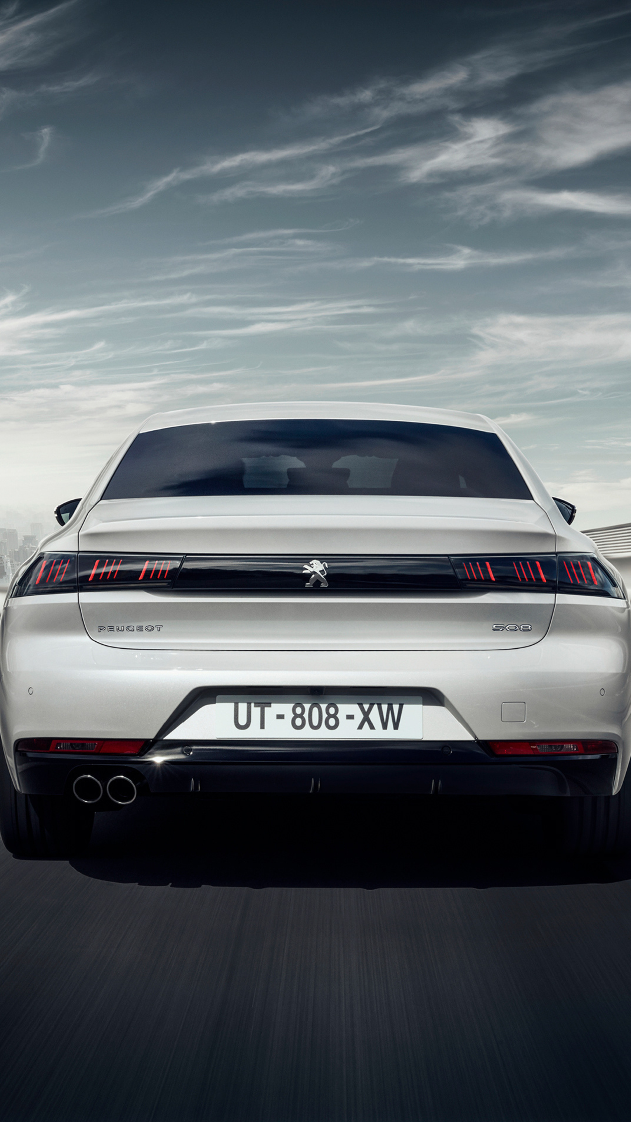 Peugeot 508 GT, Sleek rear design, High-quality wallpapers, Premium images, 2160x3840 4K Phone