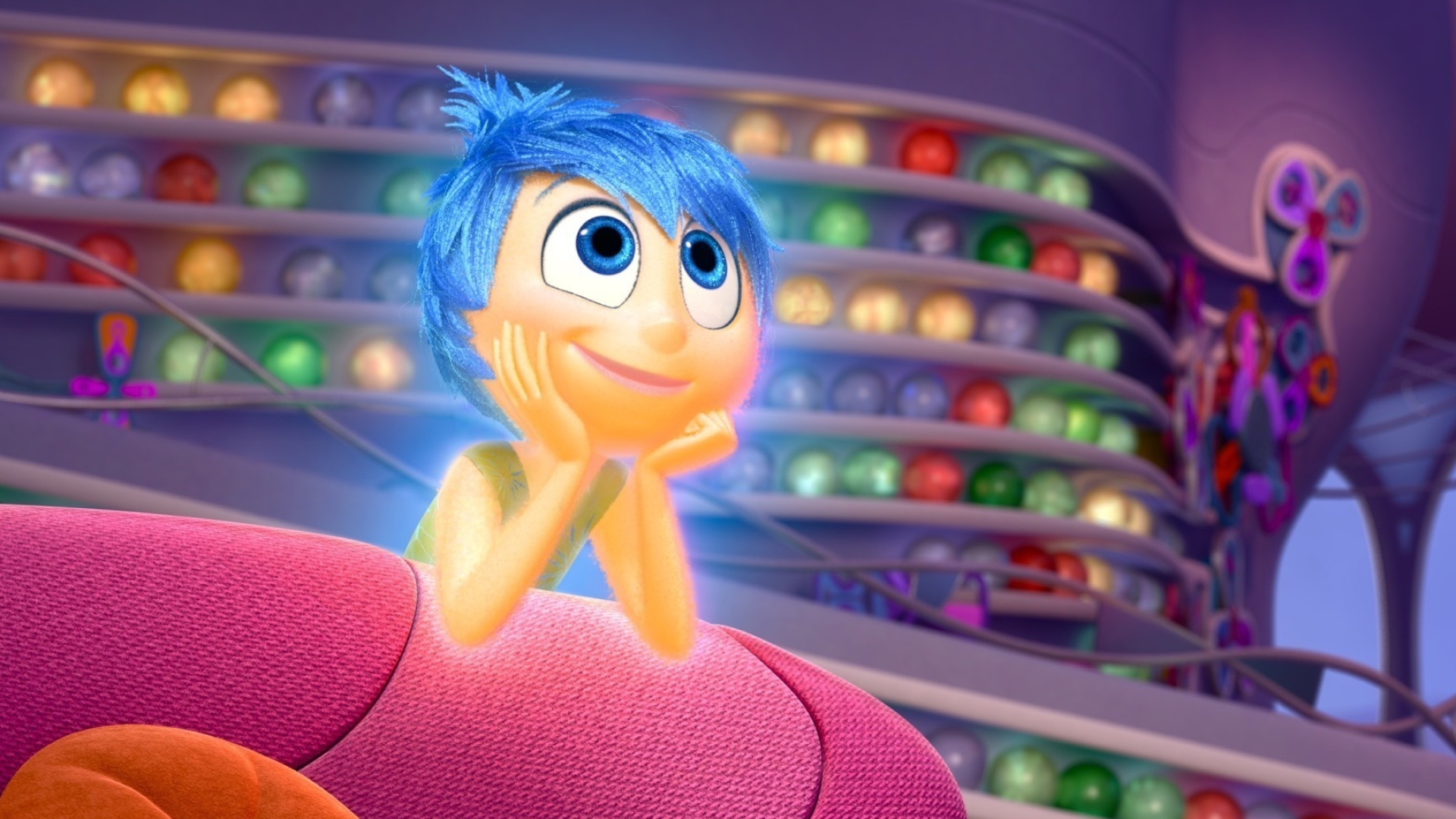 Joy character, Inside Out, Cartoon wallpaper, 21st century, 1920x1080 Full HD Desktop