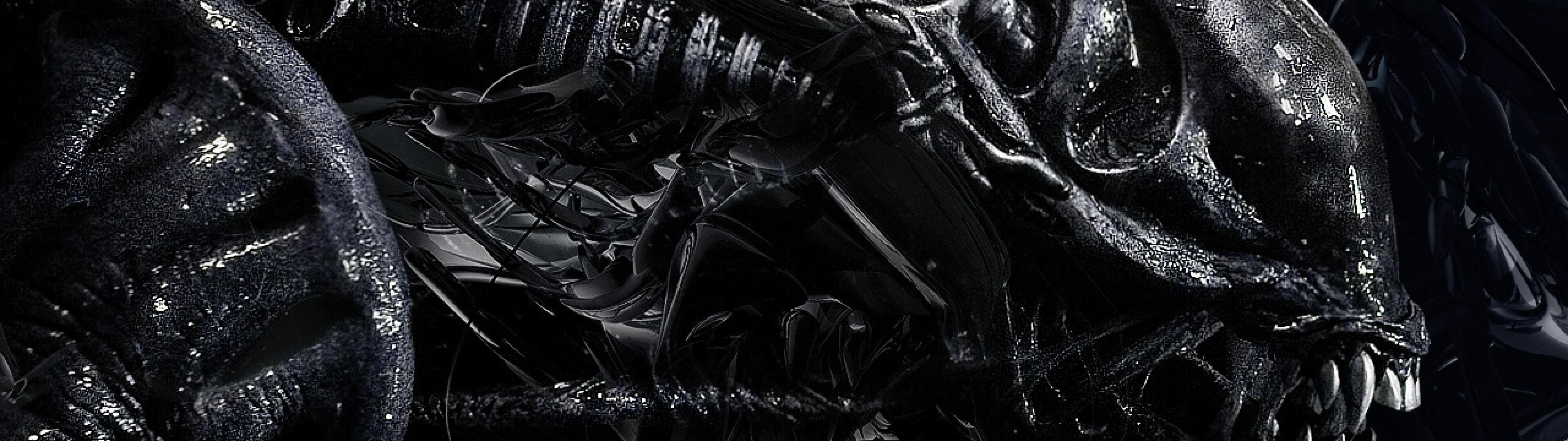 Chitin Armor, H.R. Giger Wallpaper, 3840x1080 Dual Screen Desktop