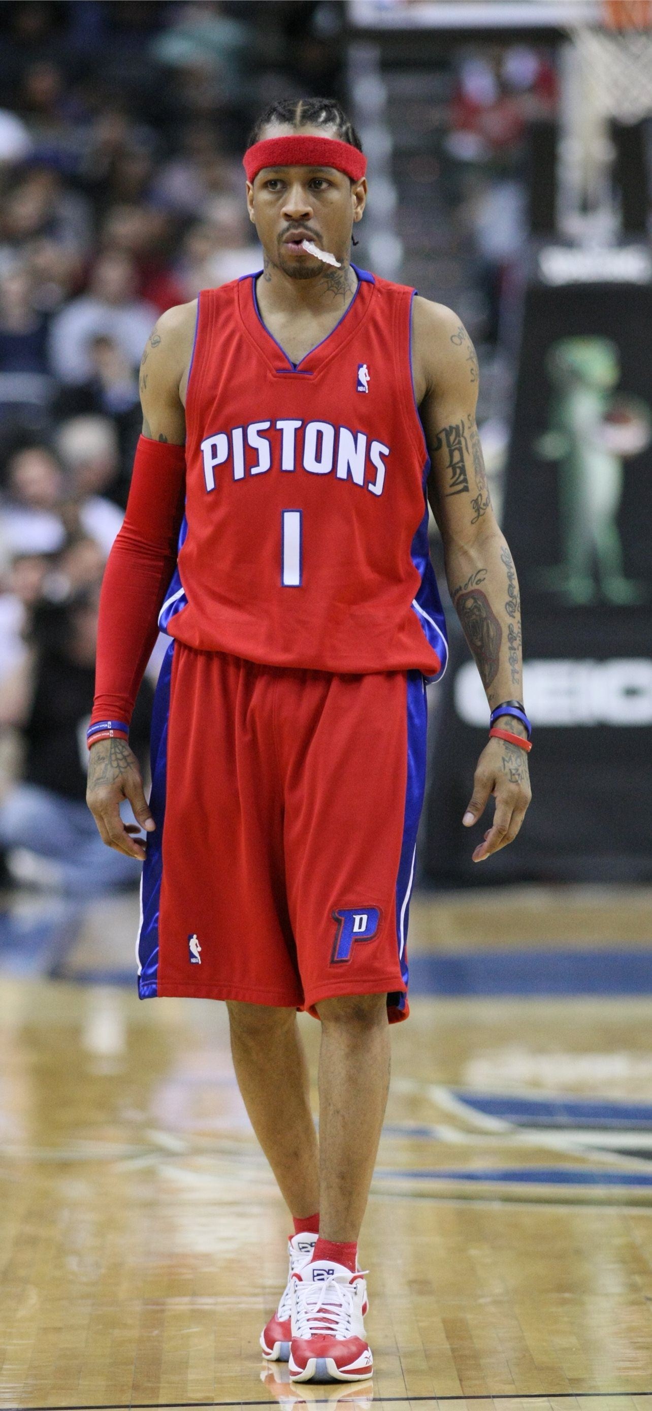 Allen Iverson, Detroit Pistons Wallpaper, 1290x2780 HD Phone